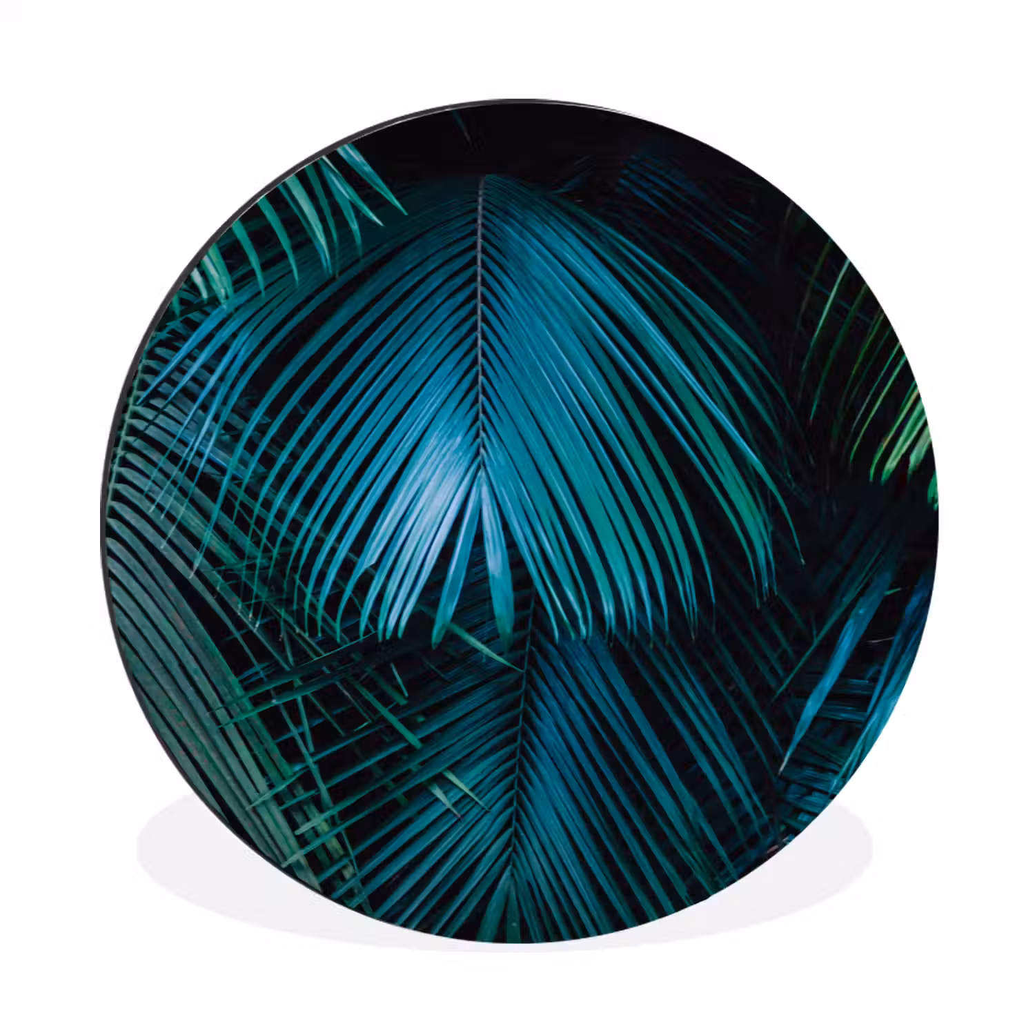 Inductie beschermer - Inductie afdekplaat - Tropical - Jungle - Bladeren - Groen Wandcirkel aluminium klein -3d