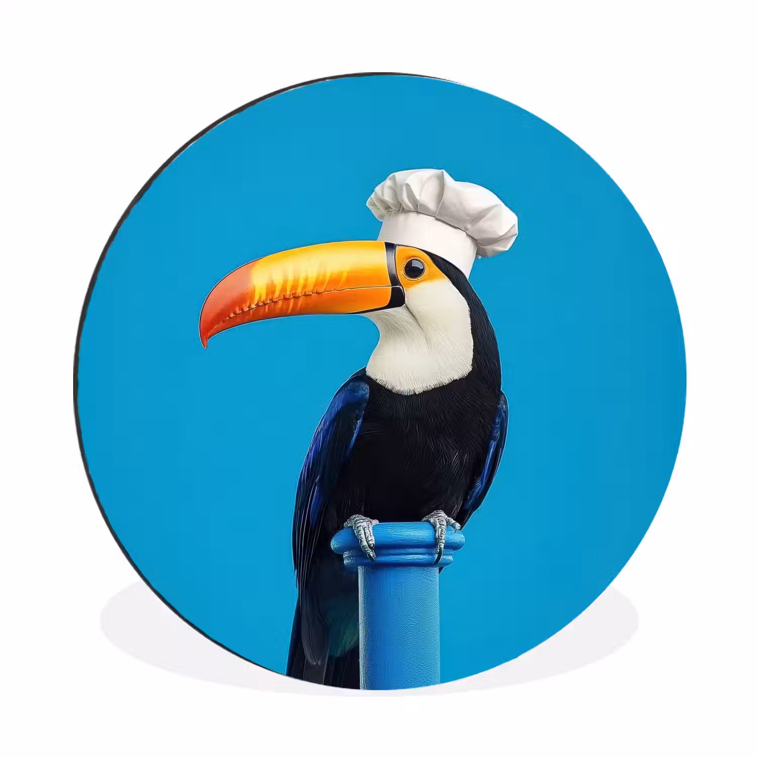 Tucan - Sokkel - Vogel - Koksmuts Wandcirkel aluminium klein -3d