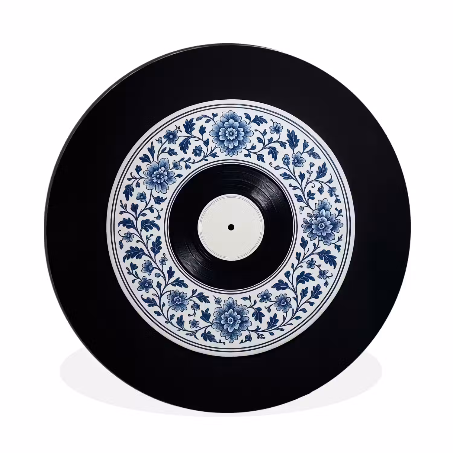 Vinyl - LP - Delfts Blauw - Muziek Wandcirkel aluminium klein -3d