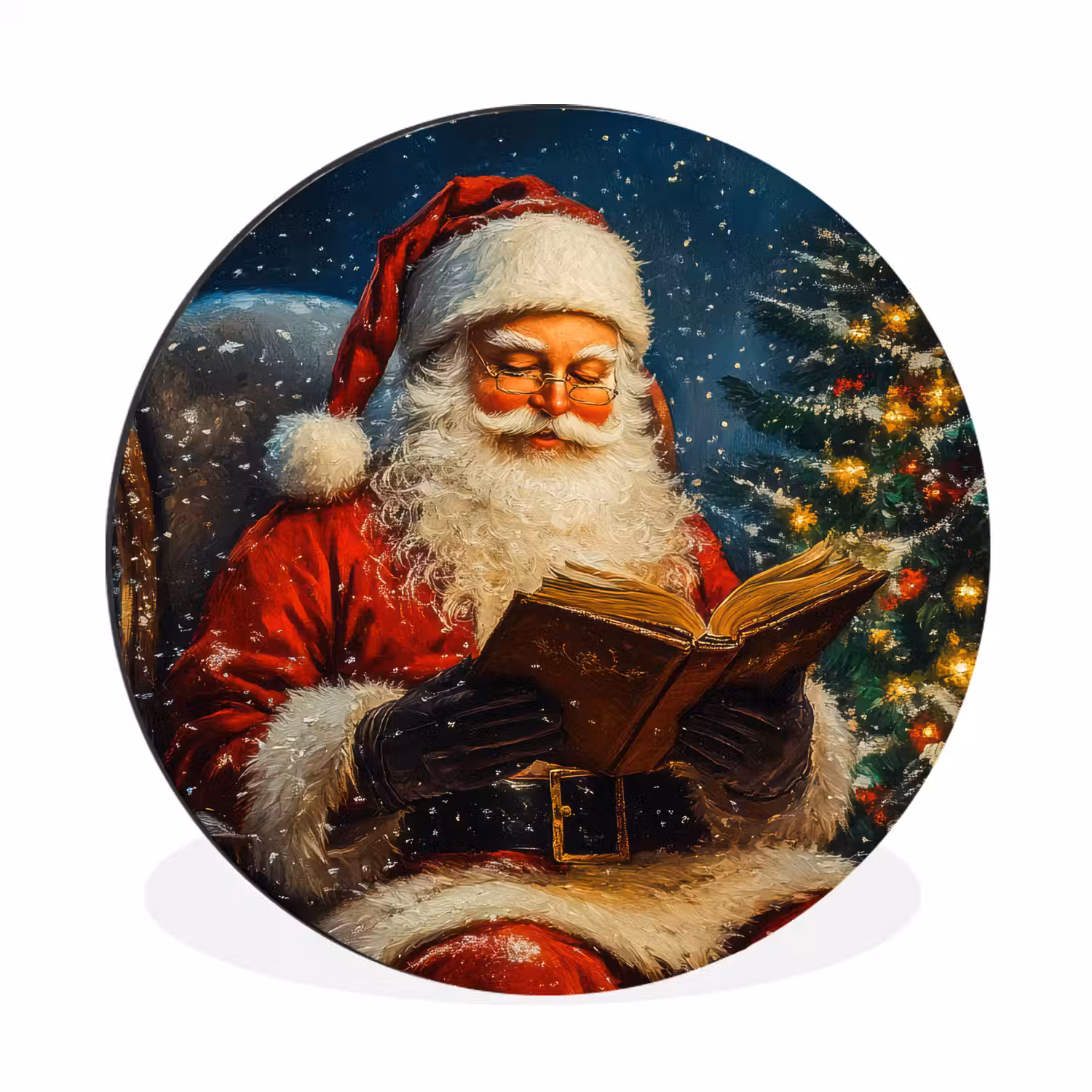 Kerstman - Kerst - Winter - Kerstboom Wandcirkel aluminium klein -3d