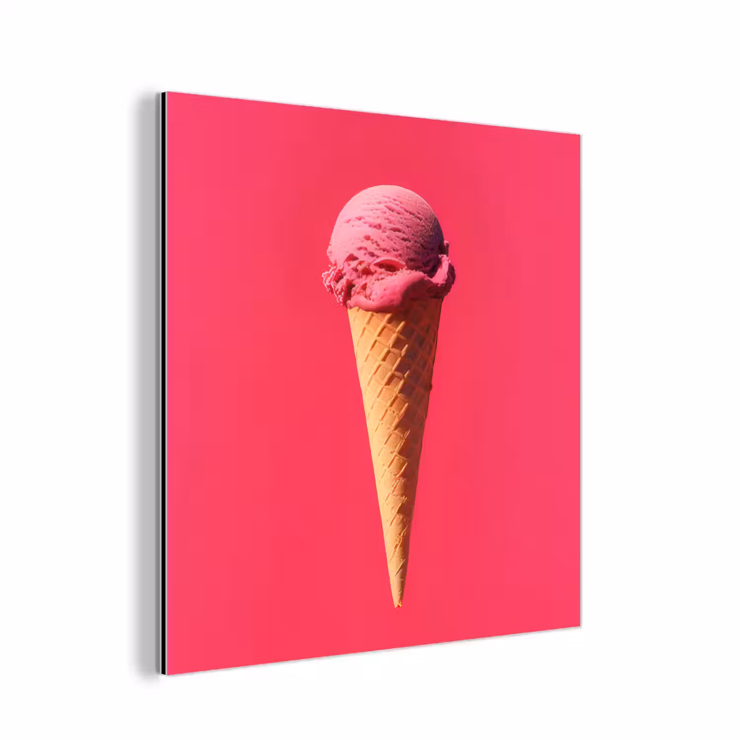 Schepijs - Roze - Hoorntje aluminium wit klein -3d