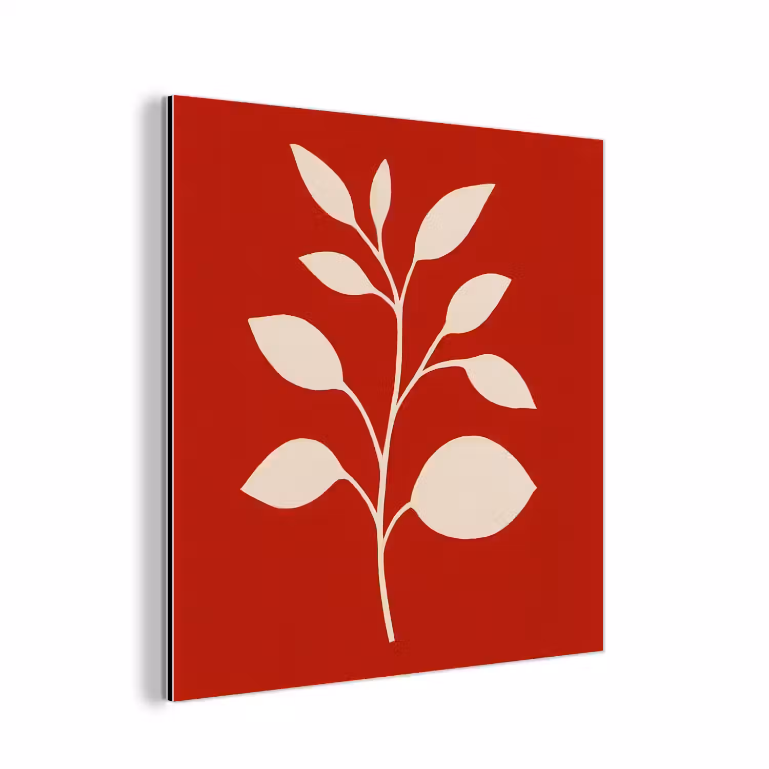 Silhouet - Bladeren - Tak aluminium wit klein -3d