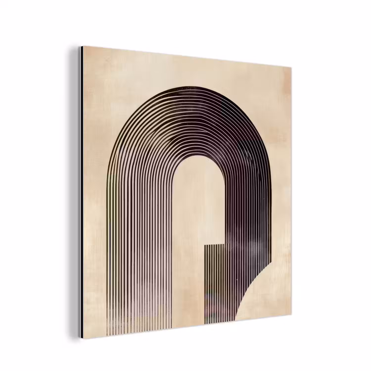 Boog - Strepen - Minimalistisch - Zwart aluminium wit klein -3d