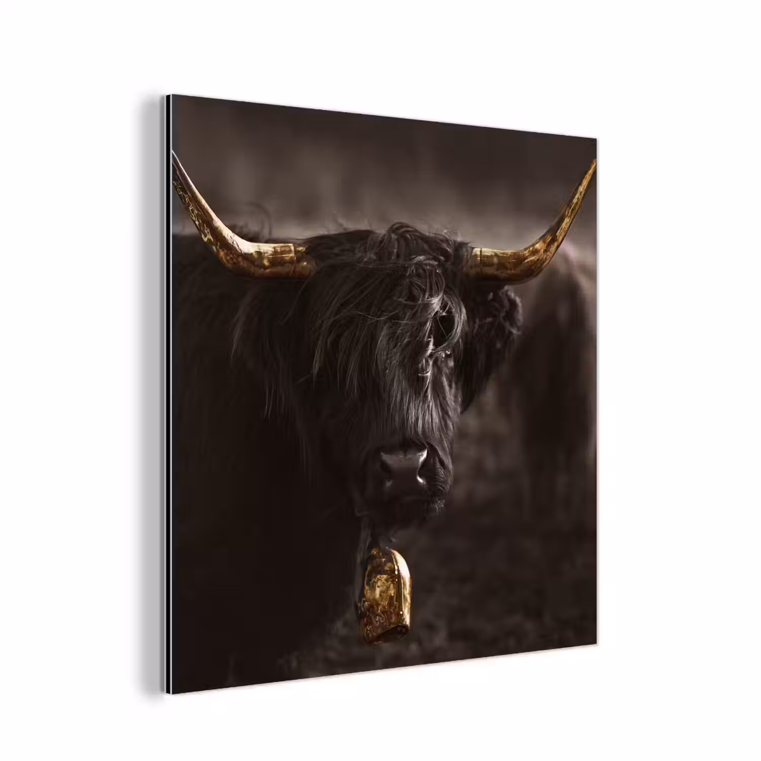Schotse hooglander - Goud - Koebel - Hoorns - Dieren aluminium wit klein -3d