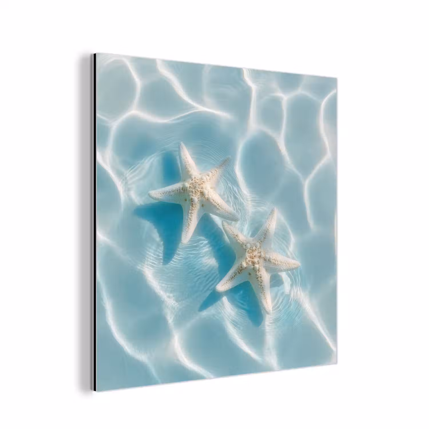 Zeesterren - Golvend water - Rustgevend aluminium wit klein -3d
