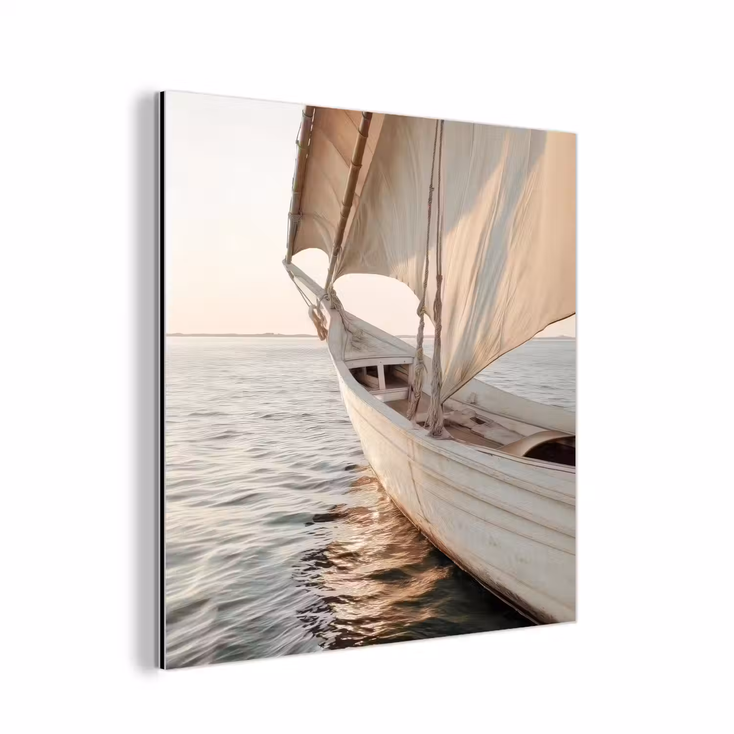 Zeilboot - Zee - Beige - Zon aluminium wit klein -3d