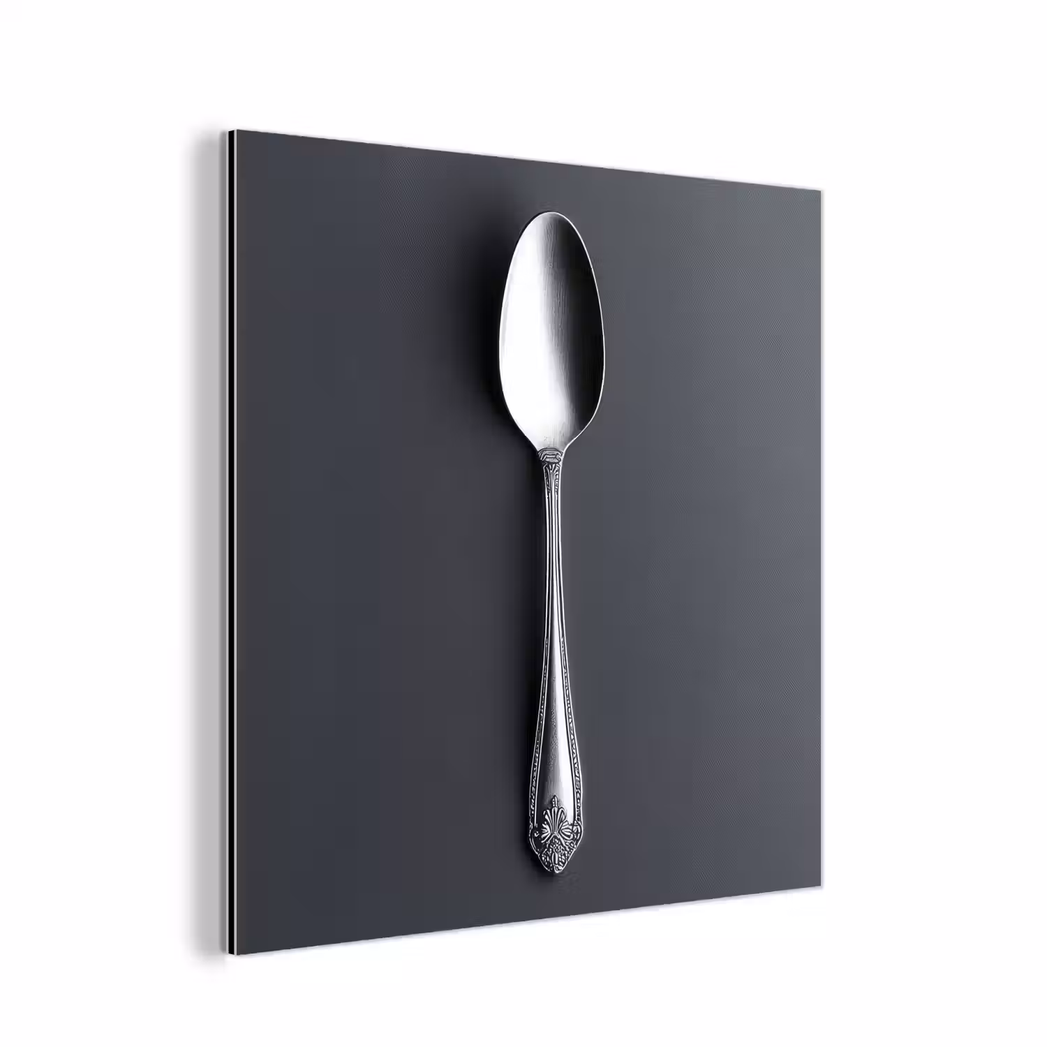 Zilver - Metaal - Lepel aluminium wit klein -3d