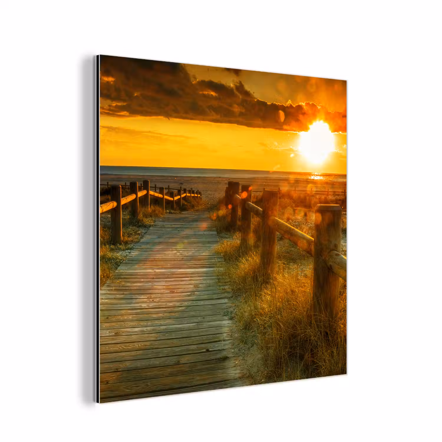 Zon - Strand - Duin - Horizon - Gras - Pad - Oranje aluminium wit klein -3d