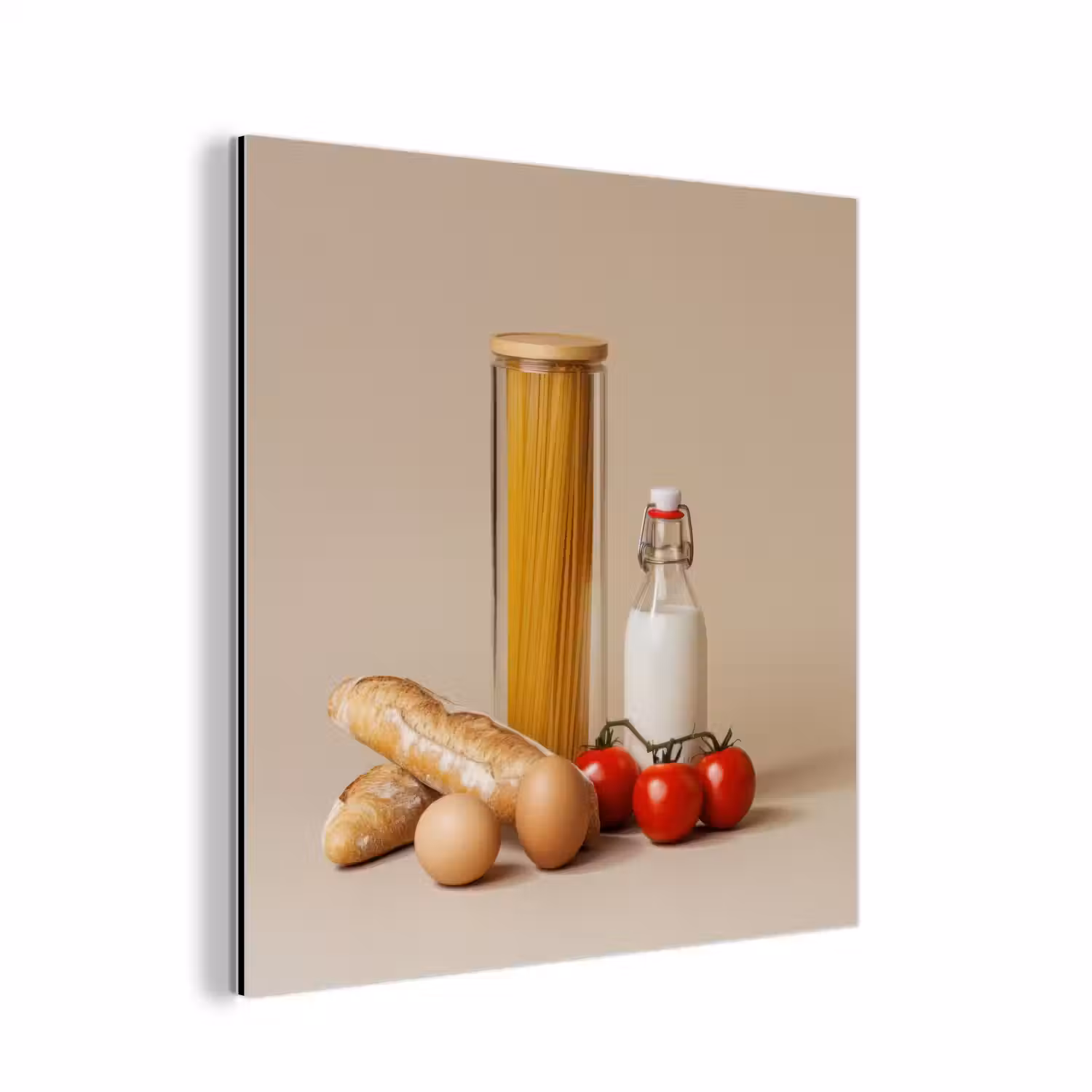 Spaghetti - Melk - Tomaten - Eieren - Brood aluminium wit klein -3d