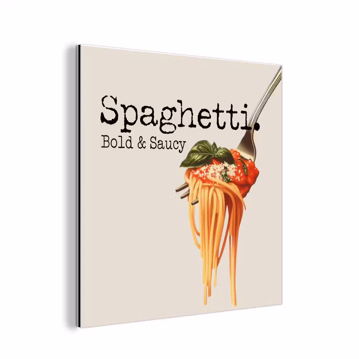 Spaghetti - tomatensaus - Parmezaanse kaas aluminium wit klein -3d
