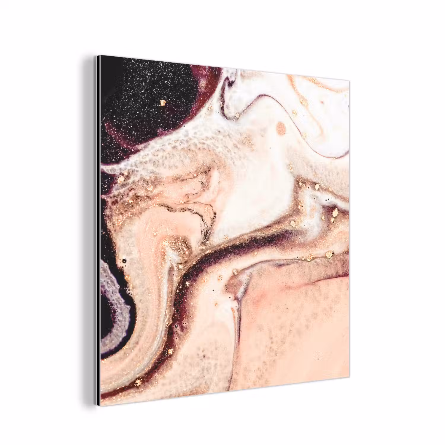 Steen - Marmer - Edelsteen - Abstract - Natuur - Roze aluminium wit klein -3d