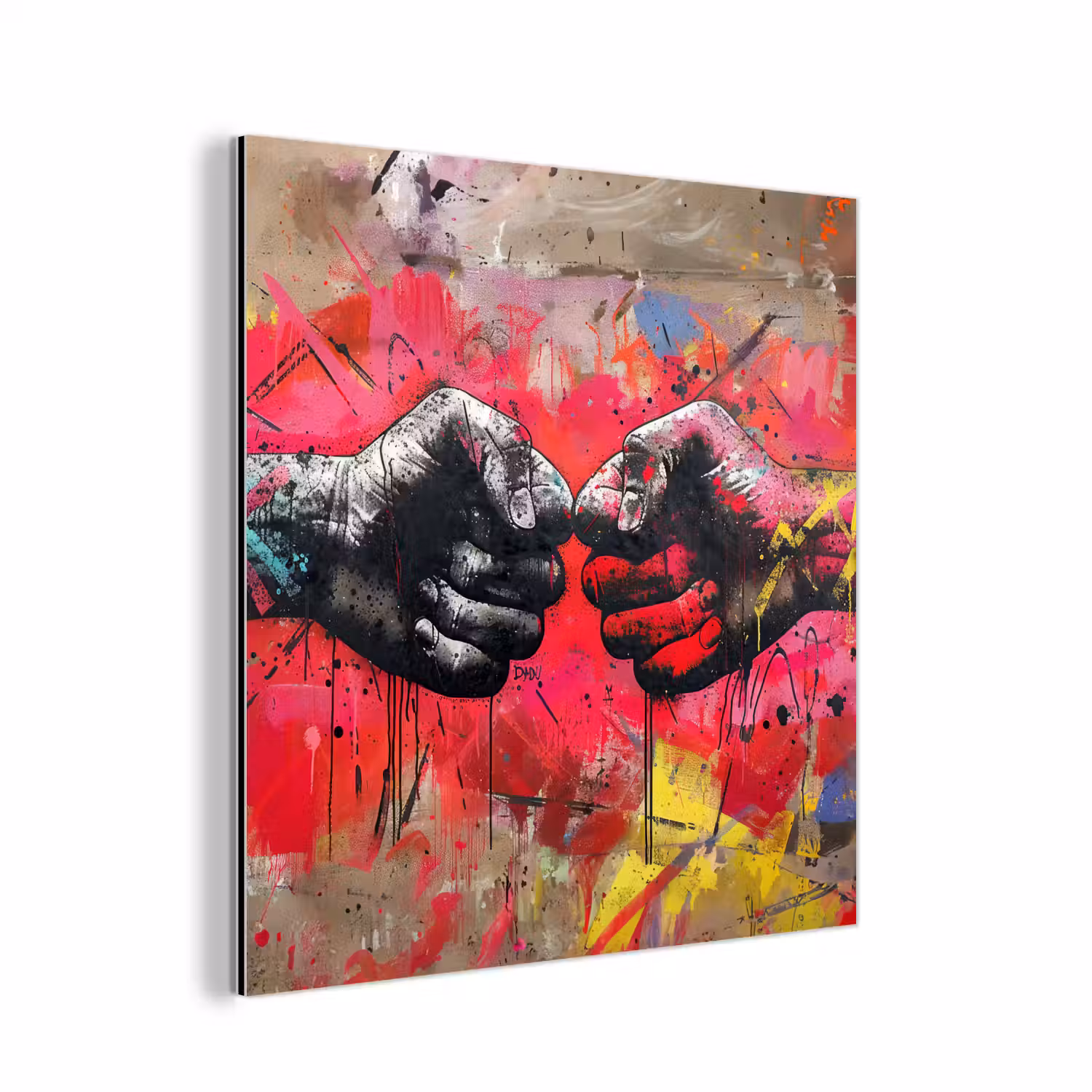 Street art - Handen - Graffiti - Kunst - Banksy aluminium wit klein -3d