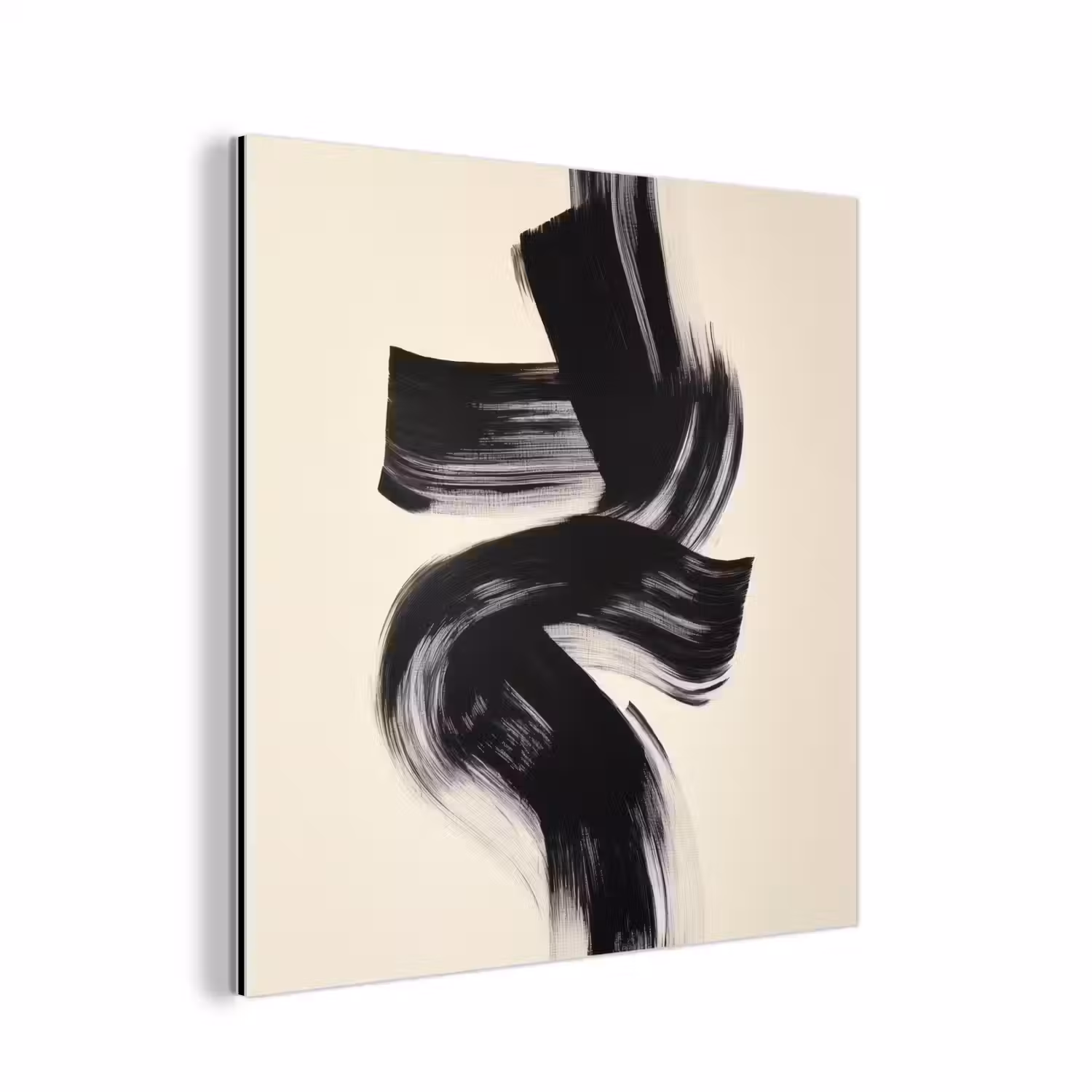 Strepen - Zwart - Abstract aluminium wit klein -3d