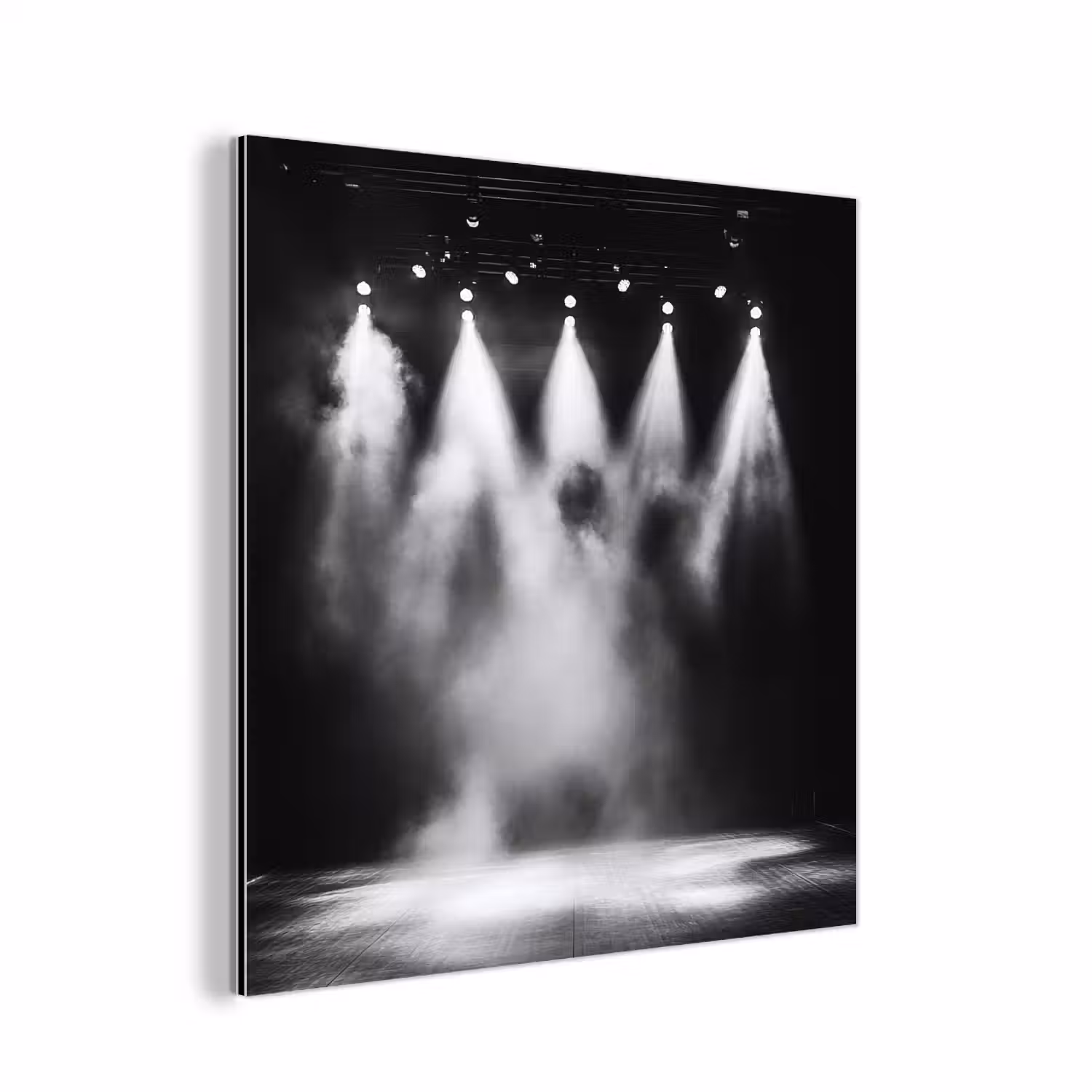 Theaterzaal - Mist - Spotlights - Zwart aluminium wit klein -3d