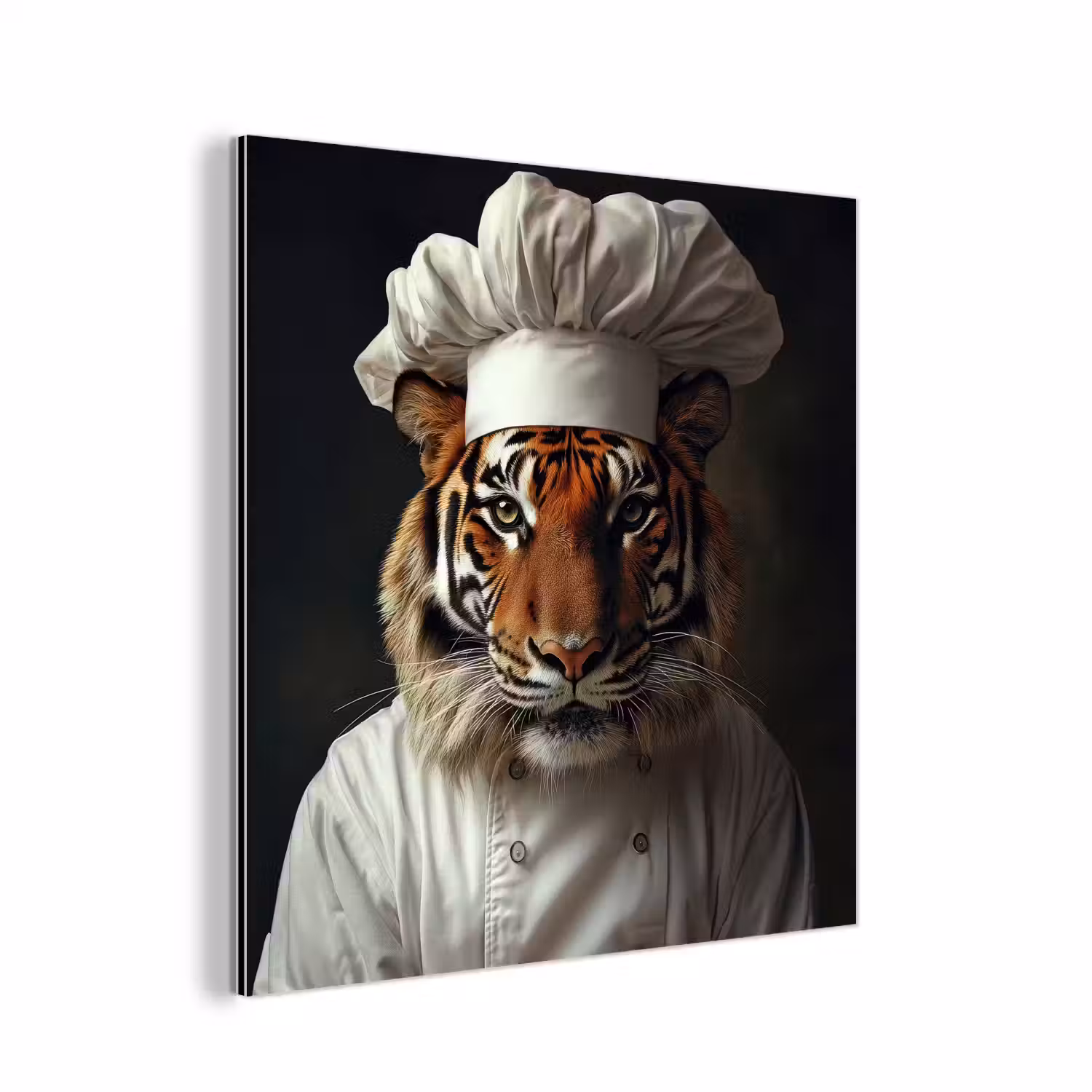 Tijger - Kokskleding - Bruin aluminium wit klein -3d