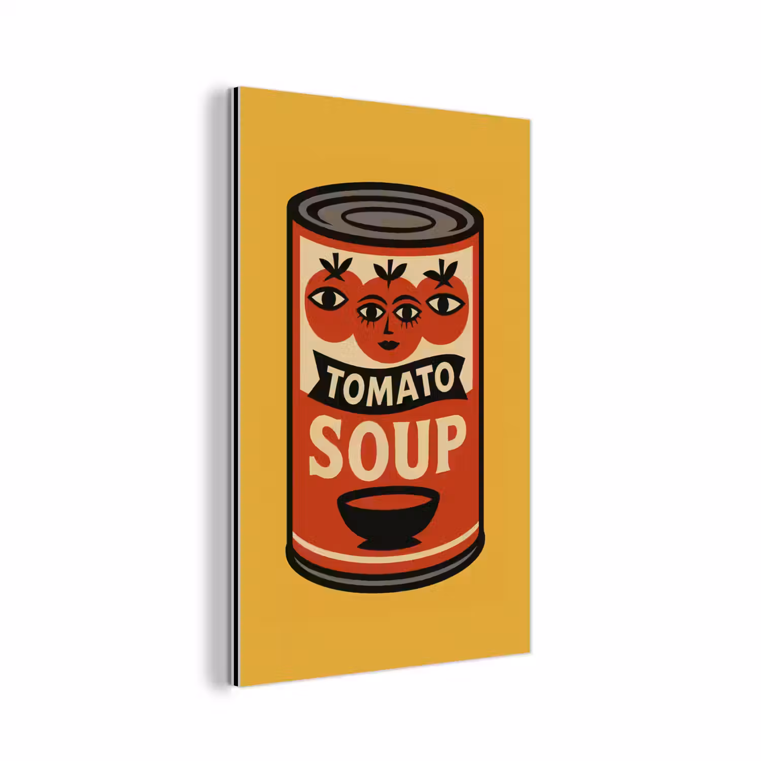 Tomatensoep - Gezichtje - Illustratie - Rood aluminium wit klein -3d