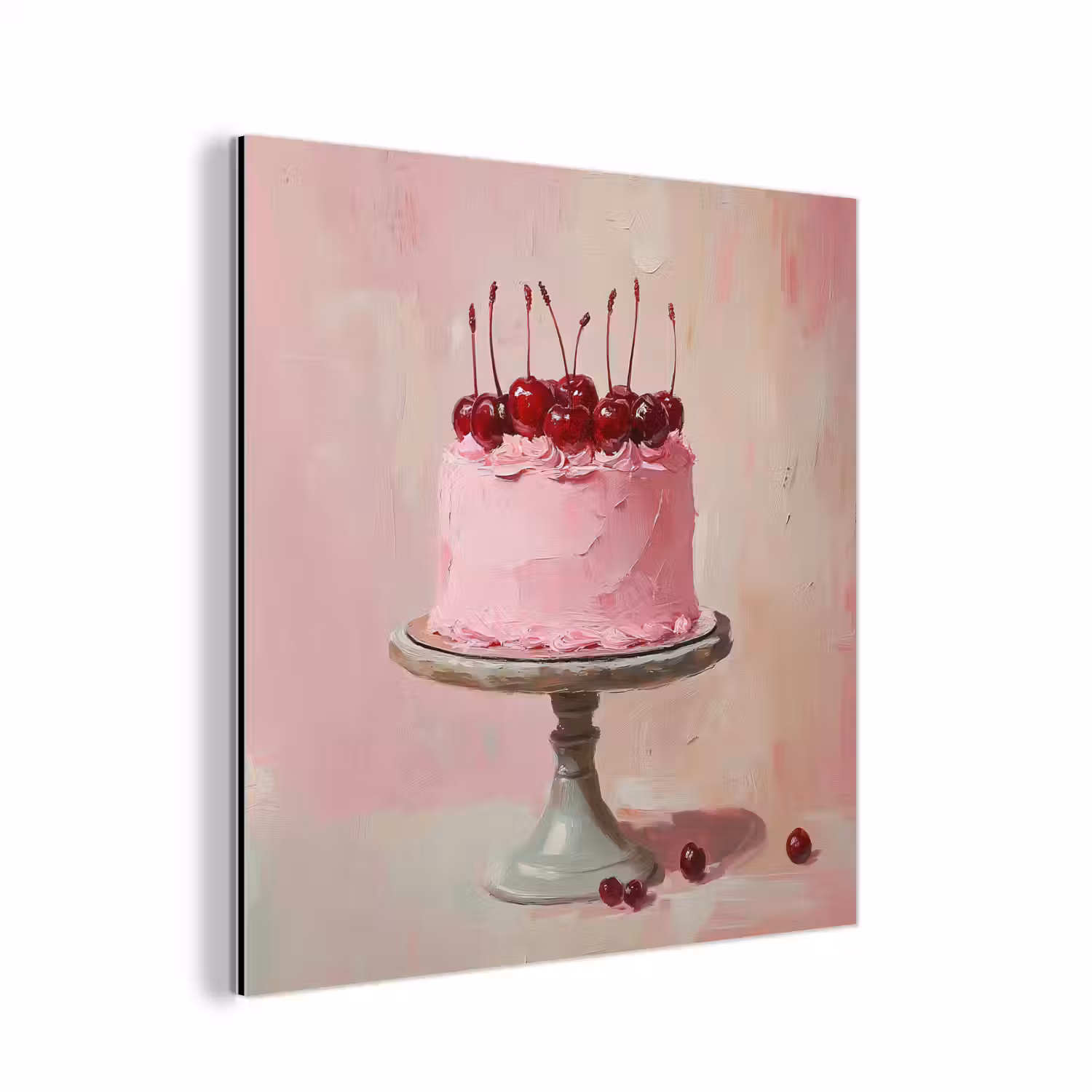 Taart - Pink - Cherry aluminium wit klein -3d