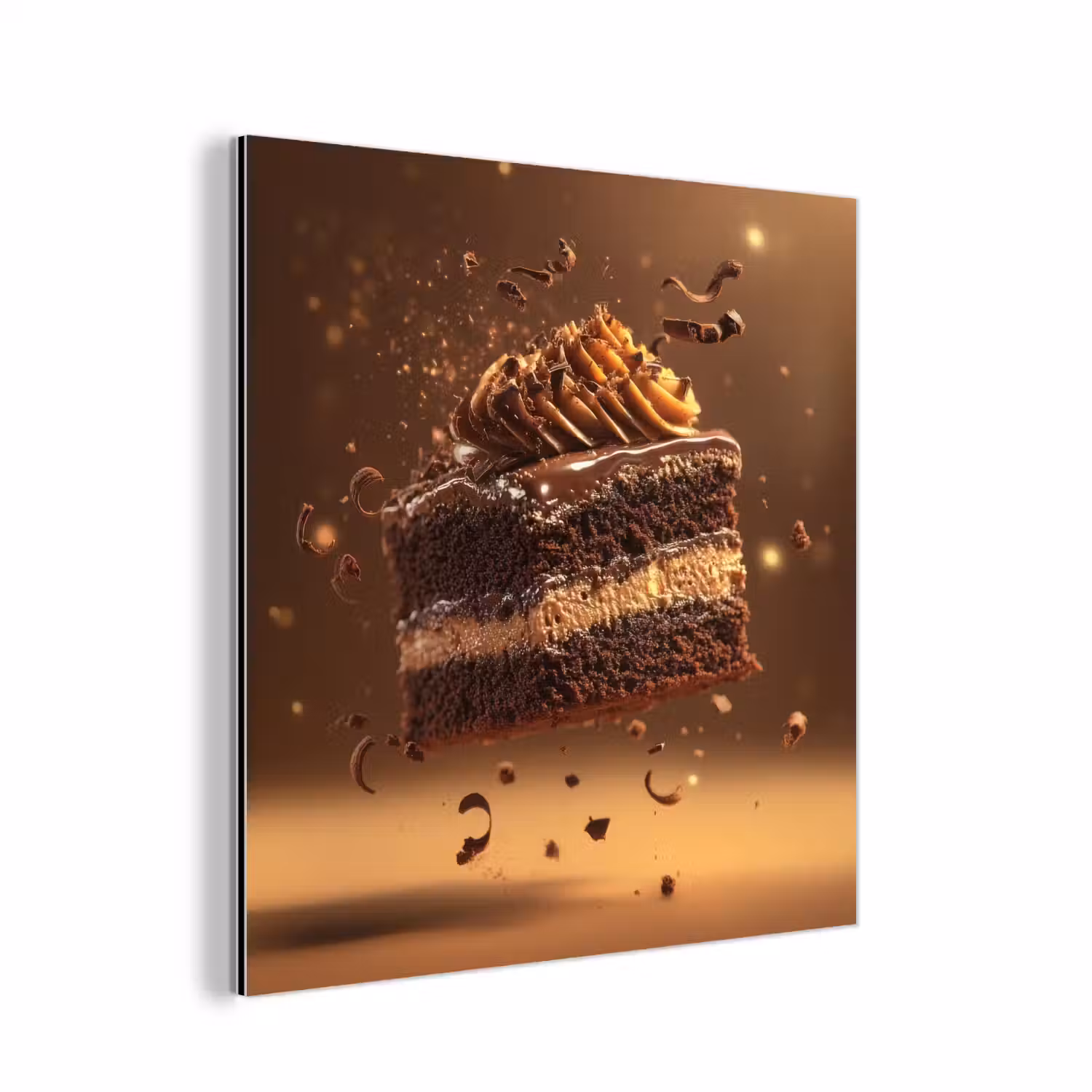 Taart - Chocolade - Eten - Brownie aluminium wit klein -3d