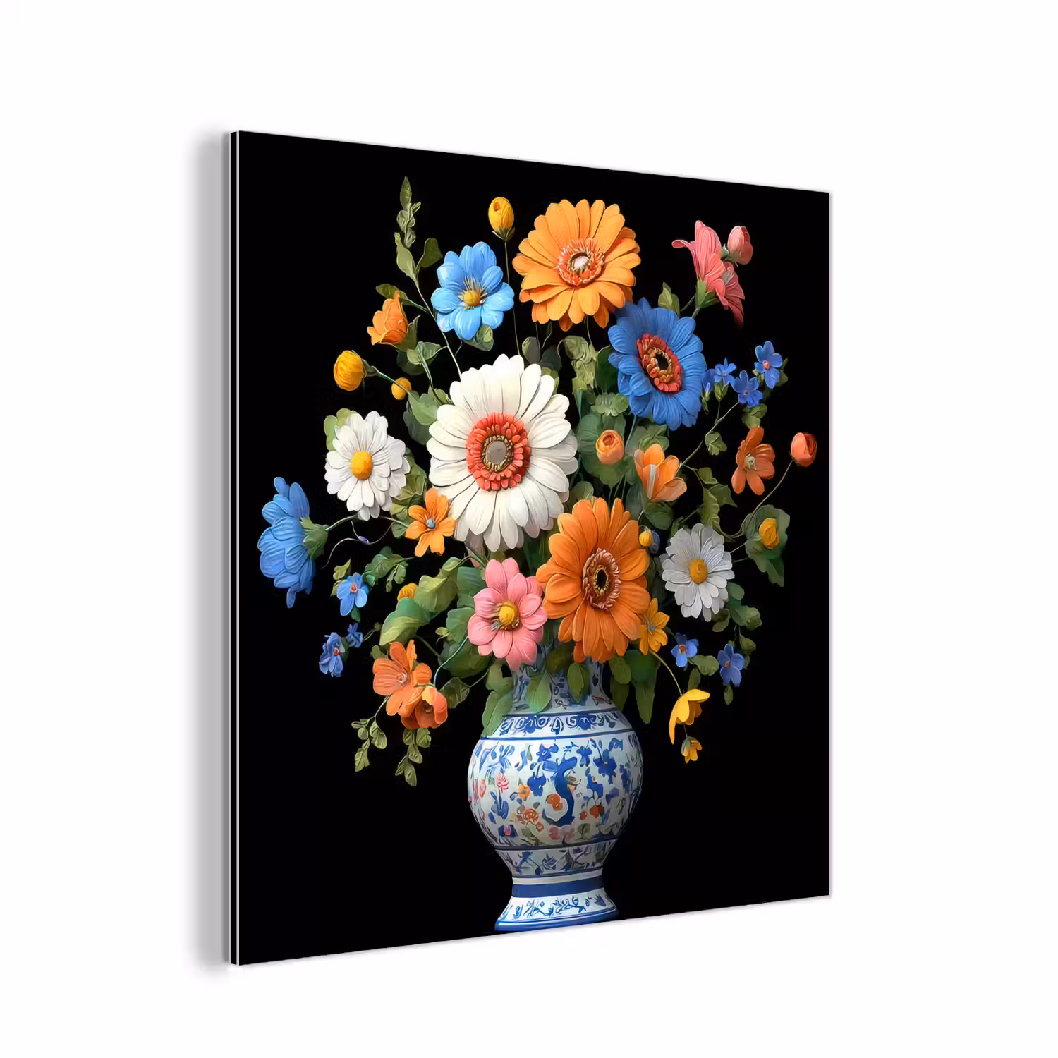 Vaas - Boeket - Bloemen - Kleur aluminium wit klein -3d