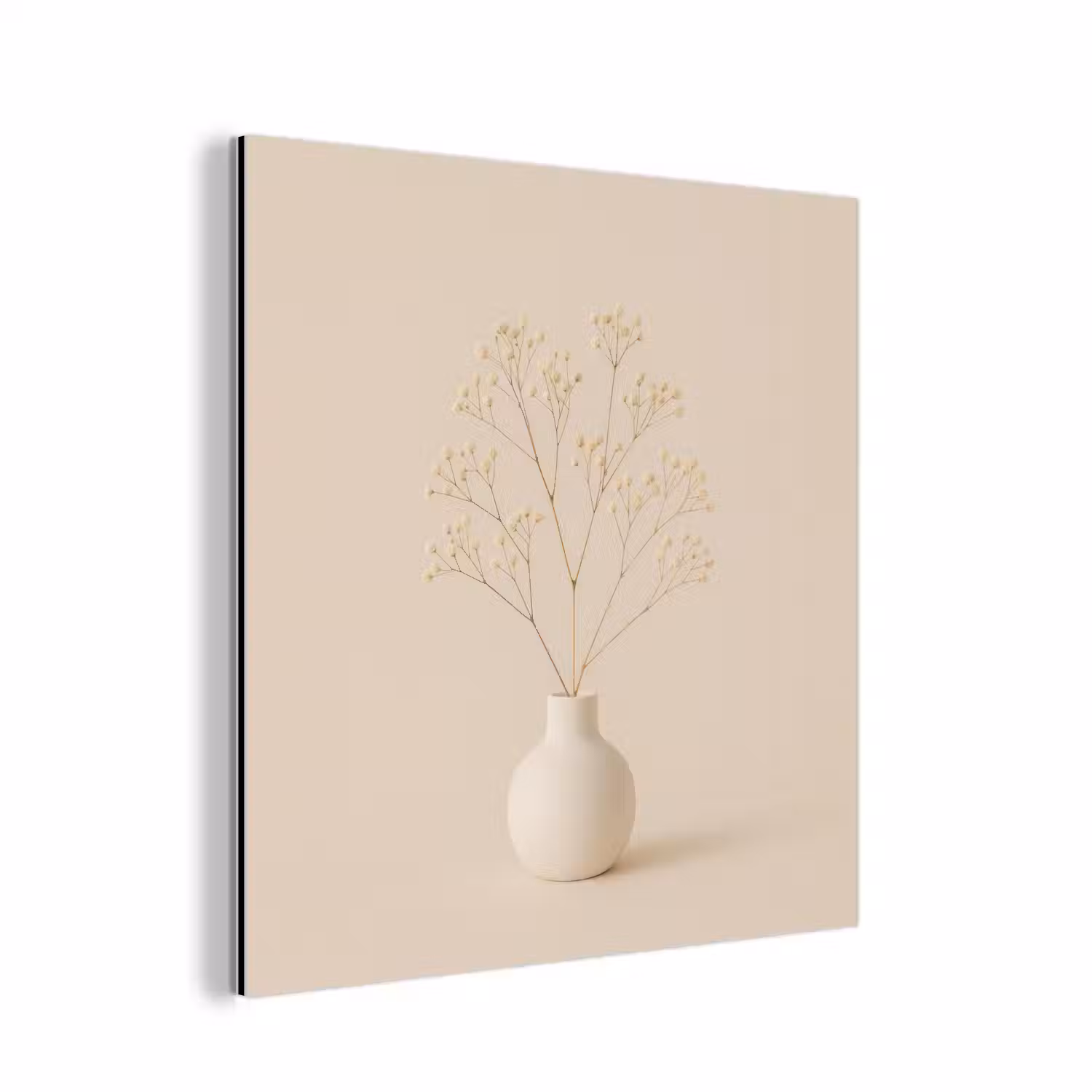 Vaas - Takken - Bloemetjes - Wit aluminium wit klein -3d