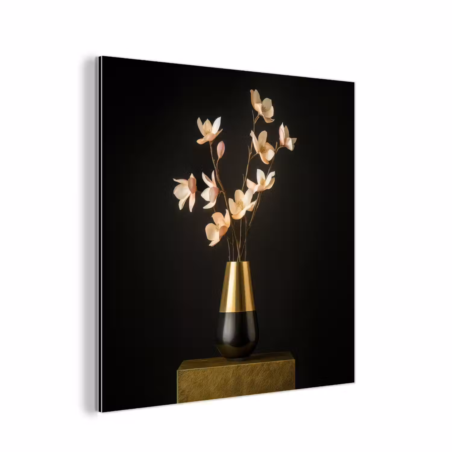 Sierlijk - Boeket - Goud - Vaas aluminium wit klein -3d