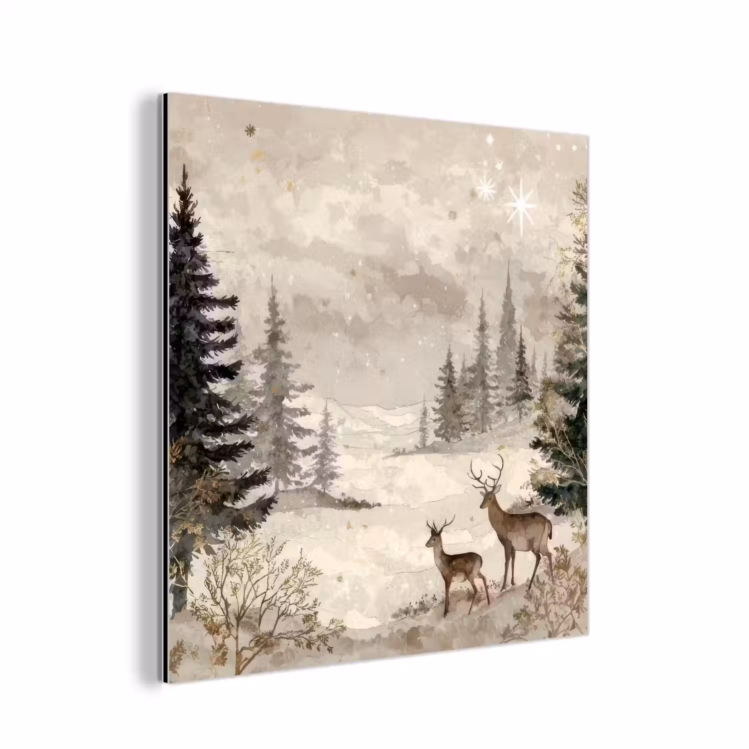 Bos - Herten - Winter - Sneeuw aluminium wit klein -3d