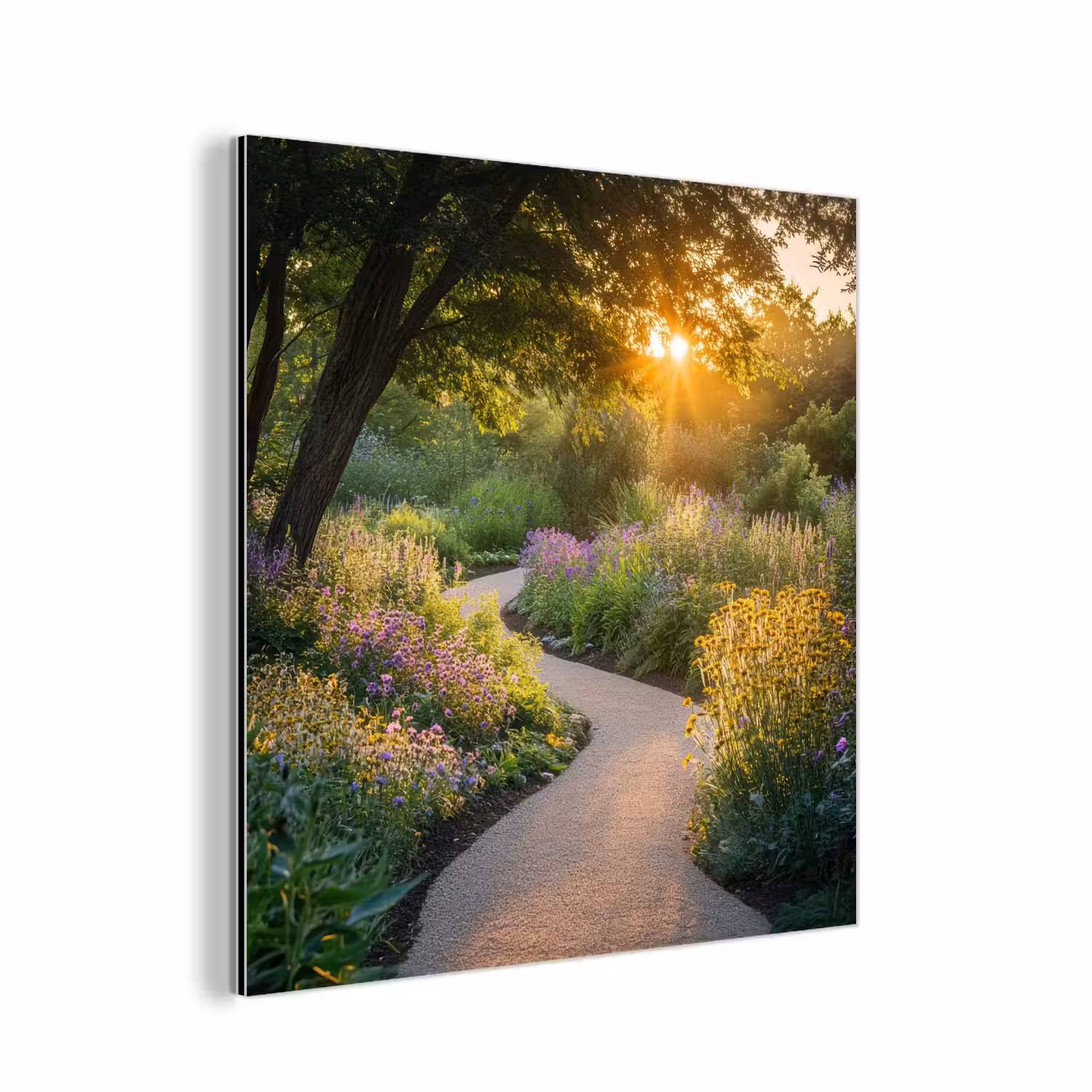 Pad - Bloemen - Park aluminium wit klein -3d