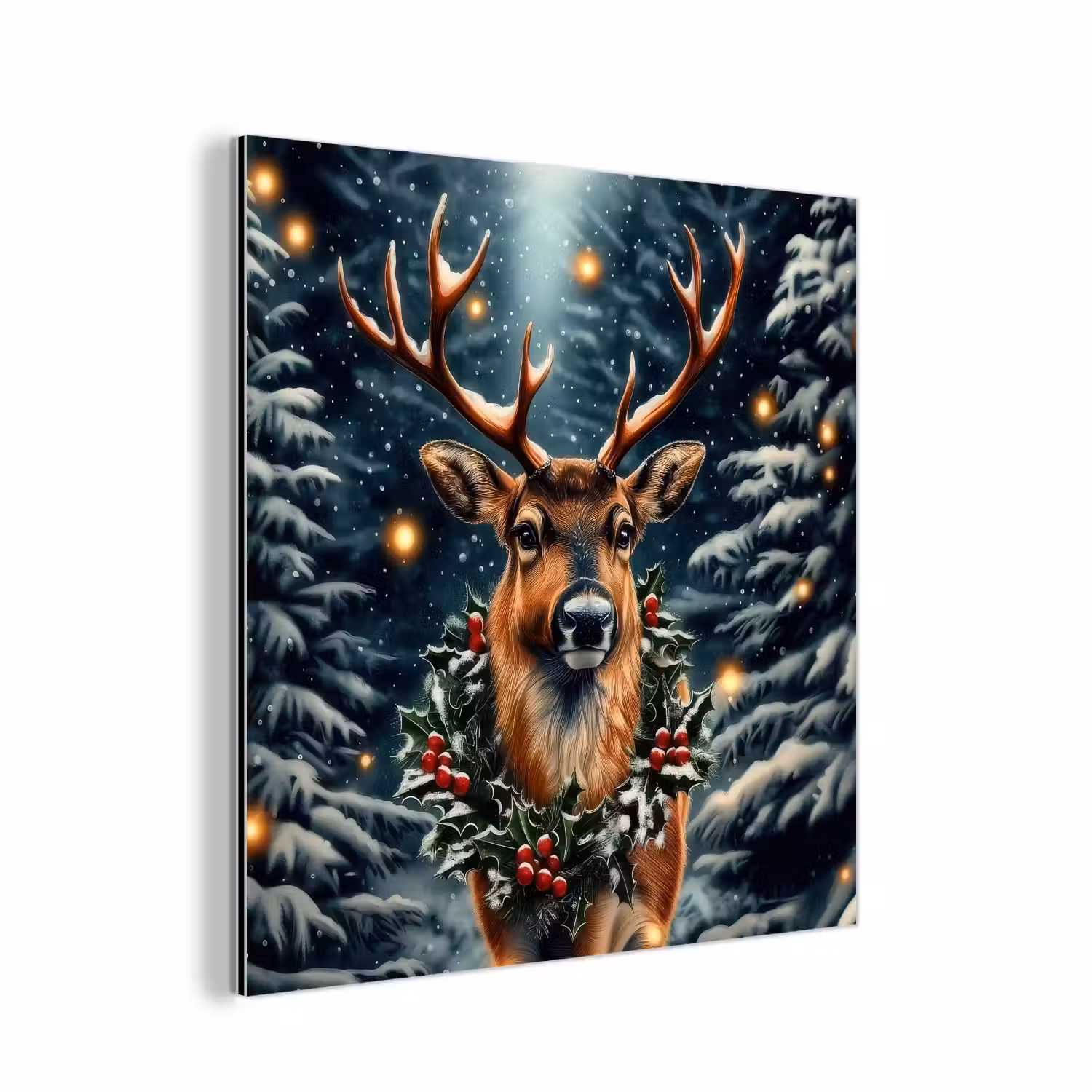 Kerst - Magie - Bos - Kleurrijk aluminium wit klein -3d