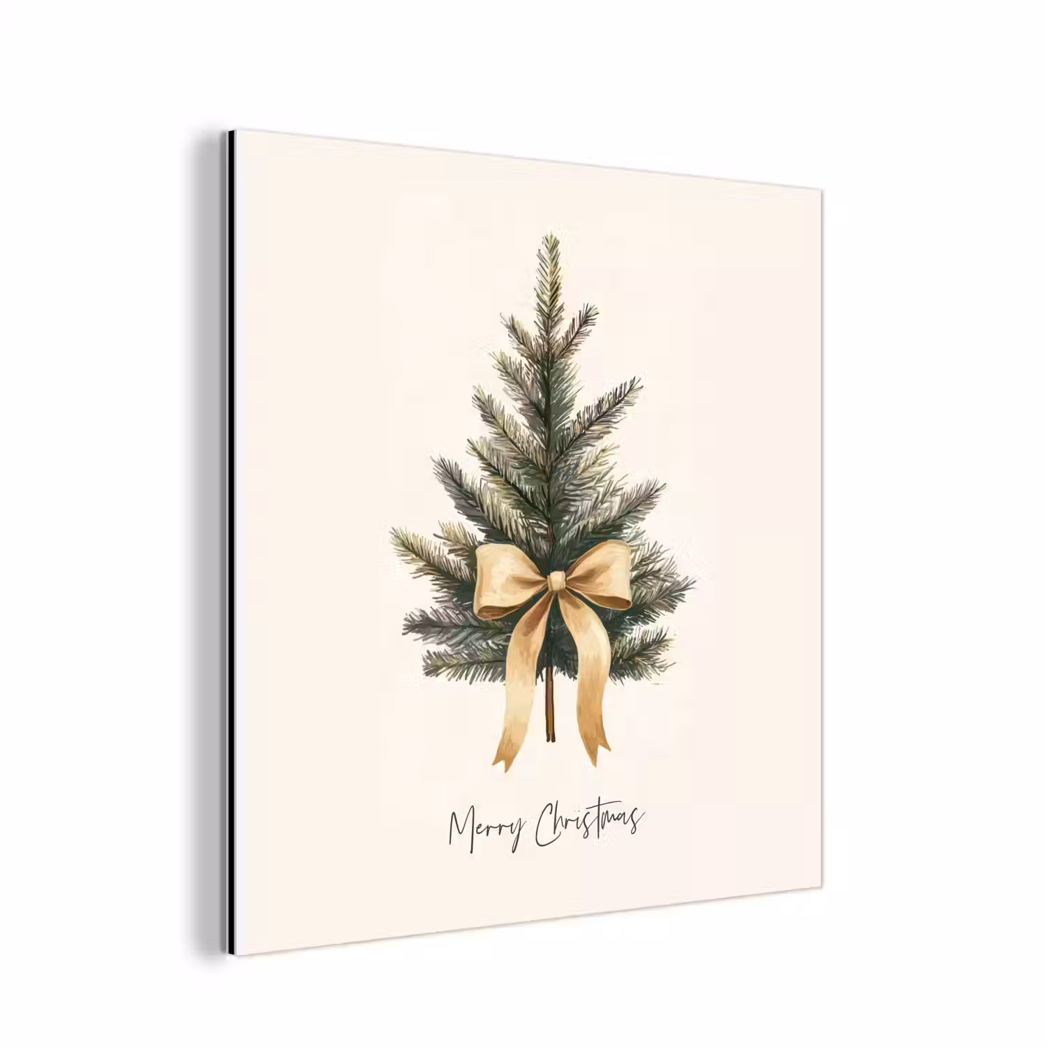 Kerstboom - Kerst - Merry Christmas - Beige aluminium wit klein -3d