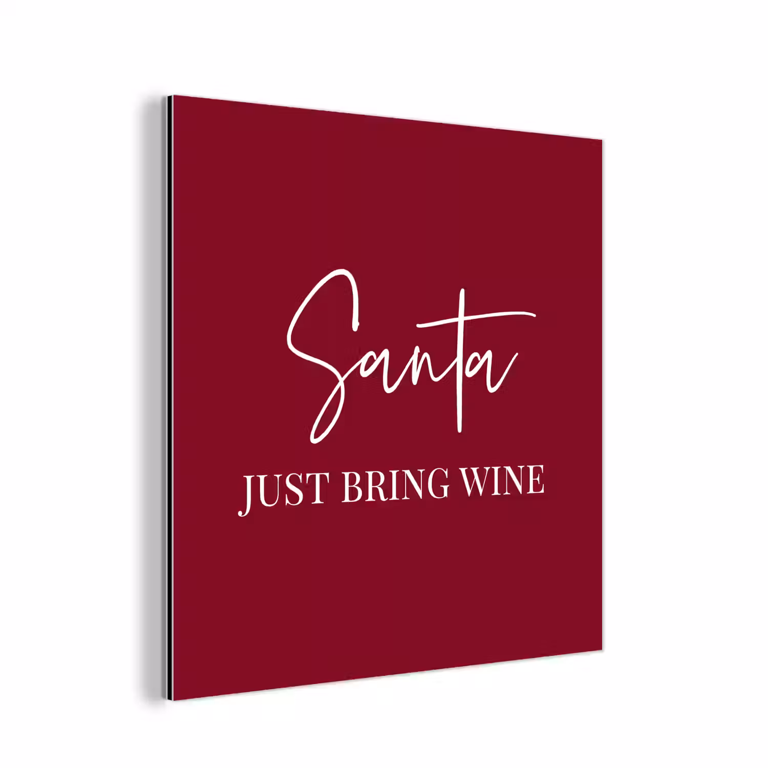Santa - Wine - Rood - Kerst - Kerstman aluminium wit klein -3d