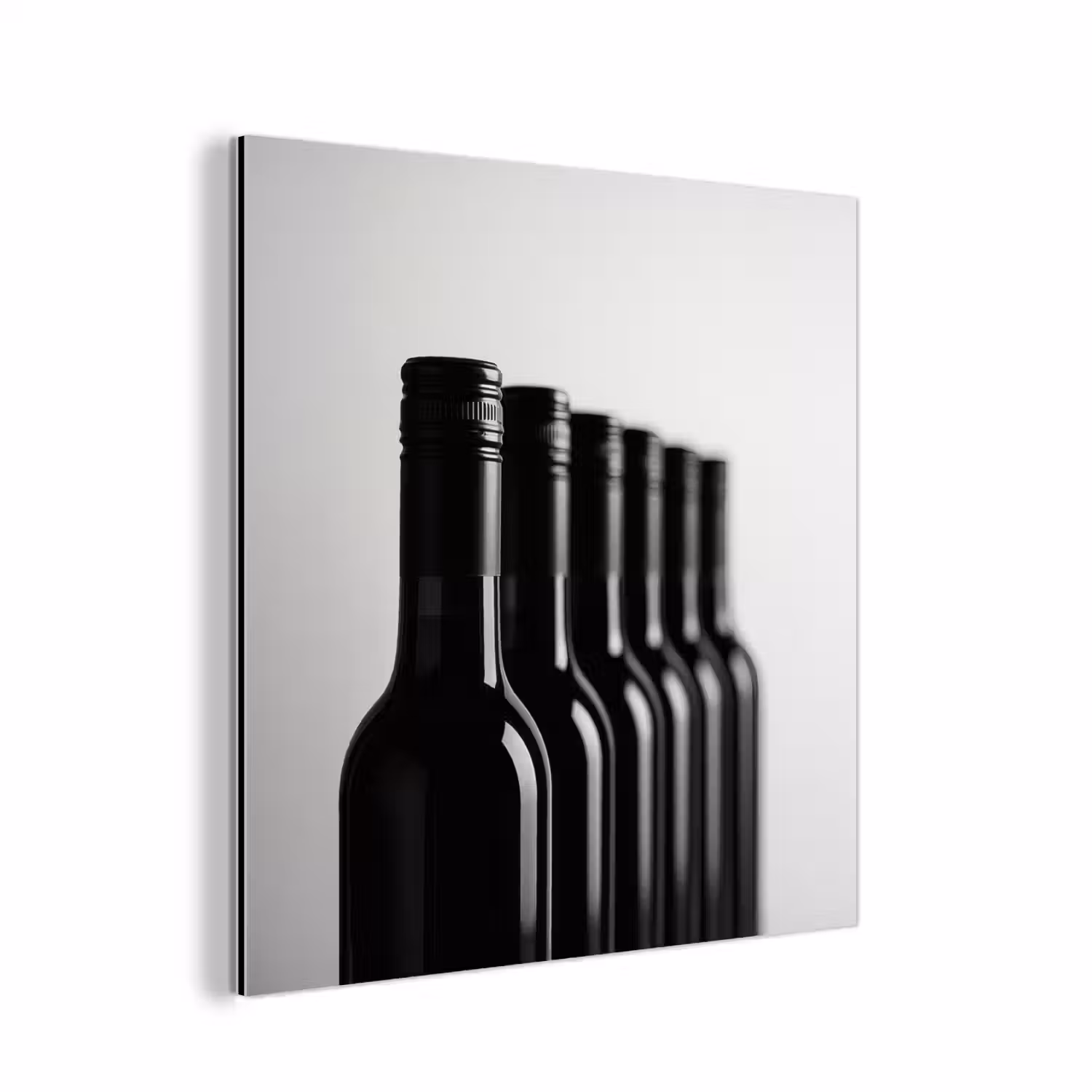 Wijnflessen - Zwart - Minimalistisch aluminium wit klein -3d