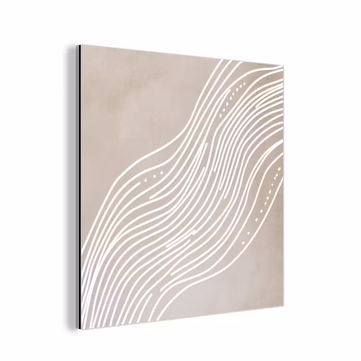 Golvende lijnen - Vloeiend - Zandkleurig aluminium wit klein -3d