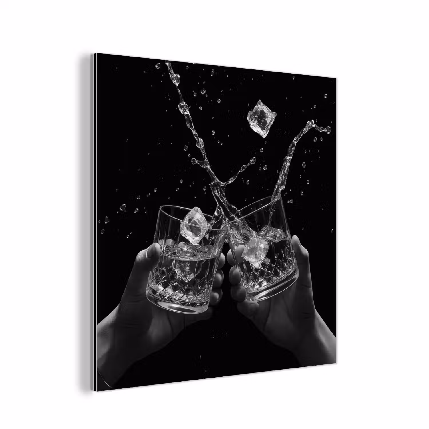 Whickyglazen - Ijs - Spetters - Zwart aluminium wit klein -3d