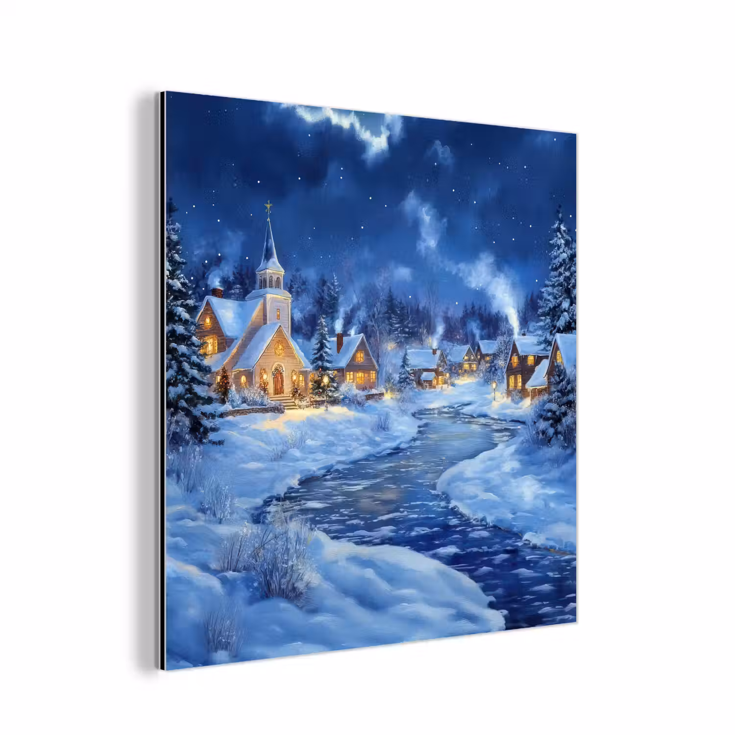 Winteravond - Kerstdorp - Donker aluminium wit klein -3d
