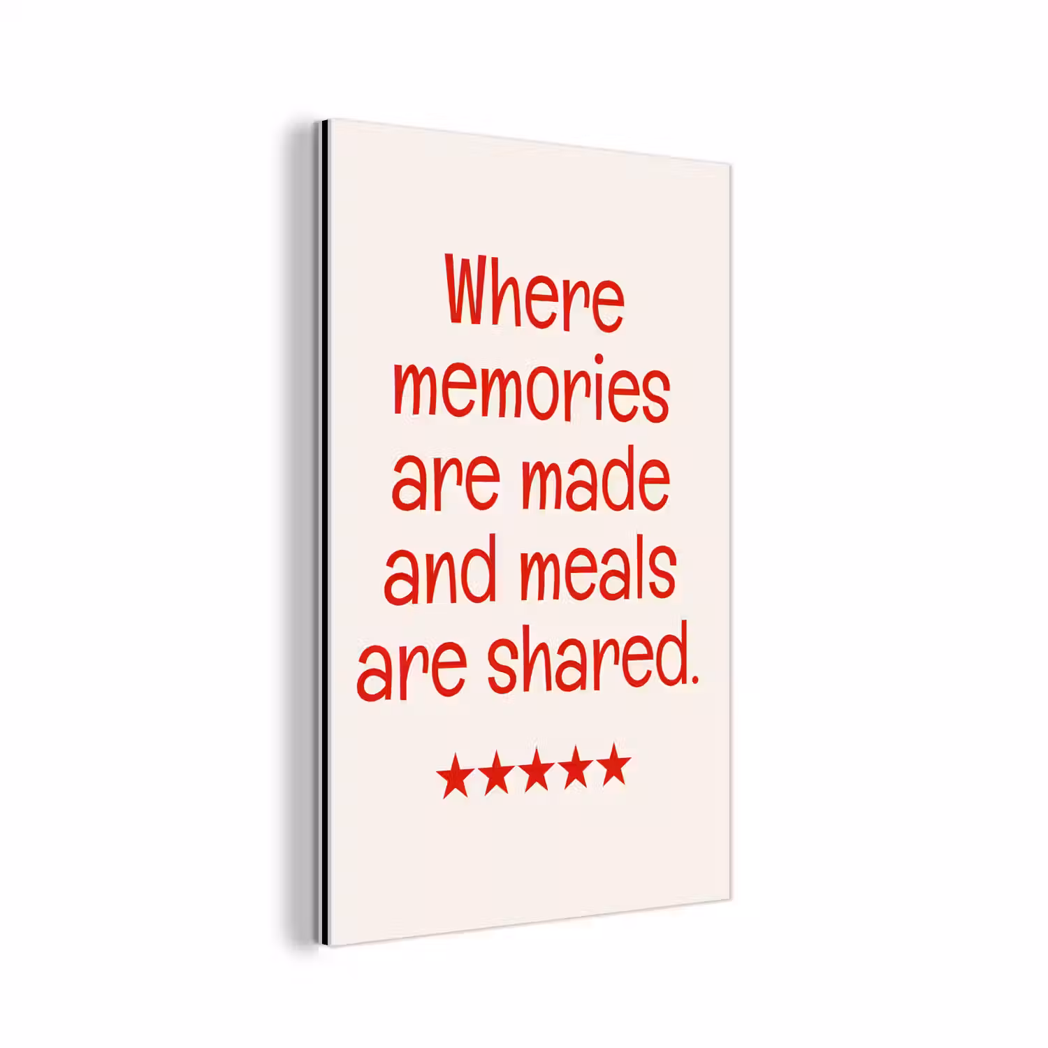 Quote - Sterren - Rood - Memories aluminium wit klein -3d