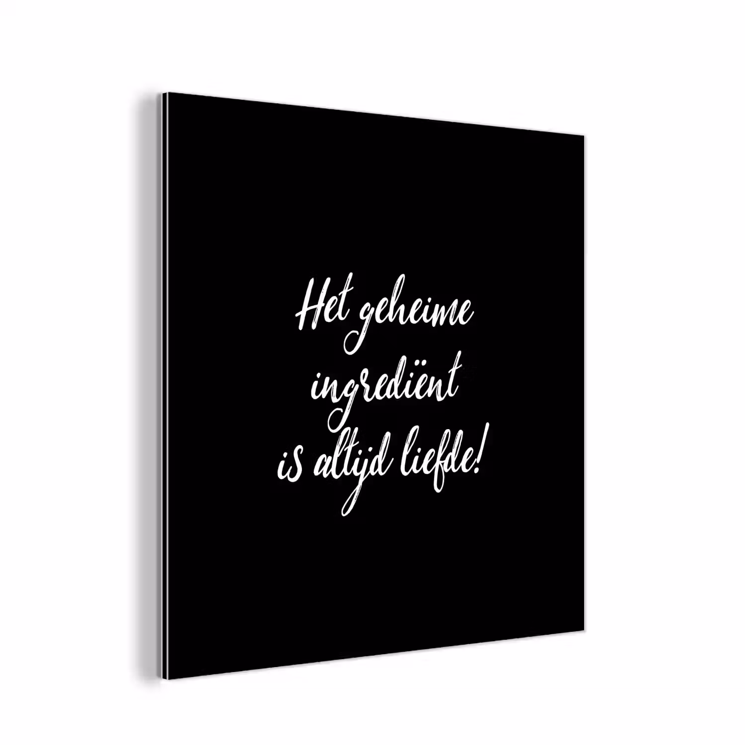 Quotes - Koken - Het geheime ingrediënt is altijd liefde! - Spreuken - Liefde aluminium wit klein -3d