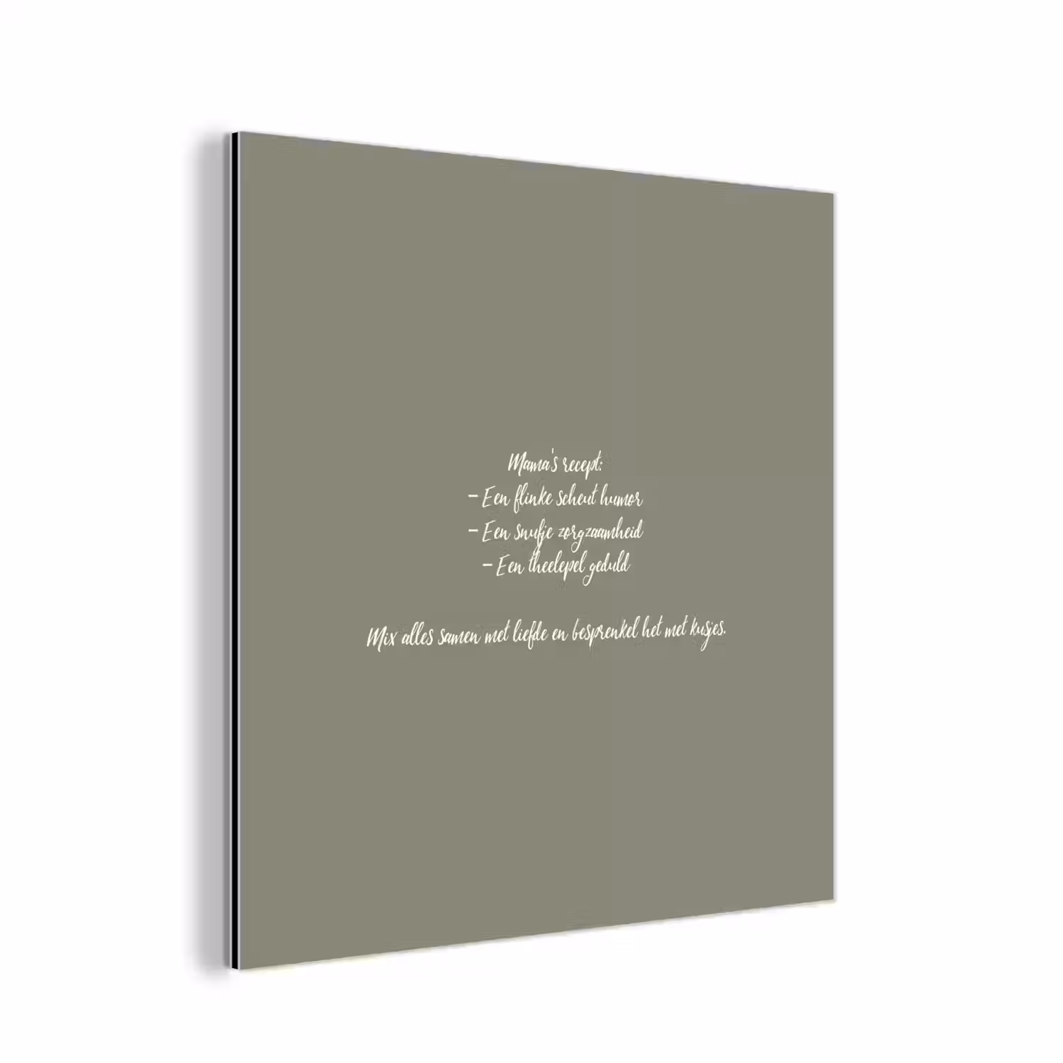 Quotes - Ma - Spreuken - Mama's recept - Koken aluminium wit klein -3d