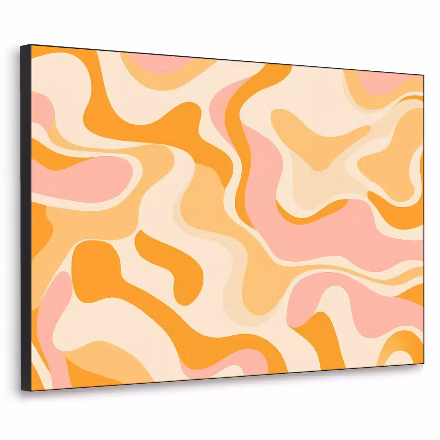 Abstract - Golvend - Oranje Textielframe - compleet frame klein -3d