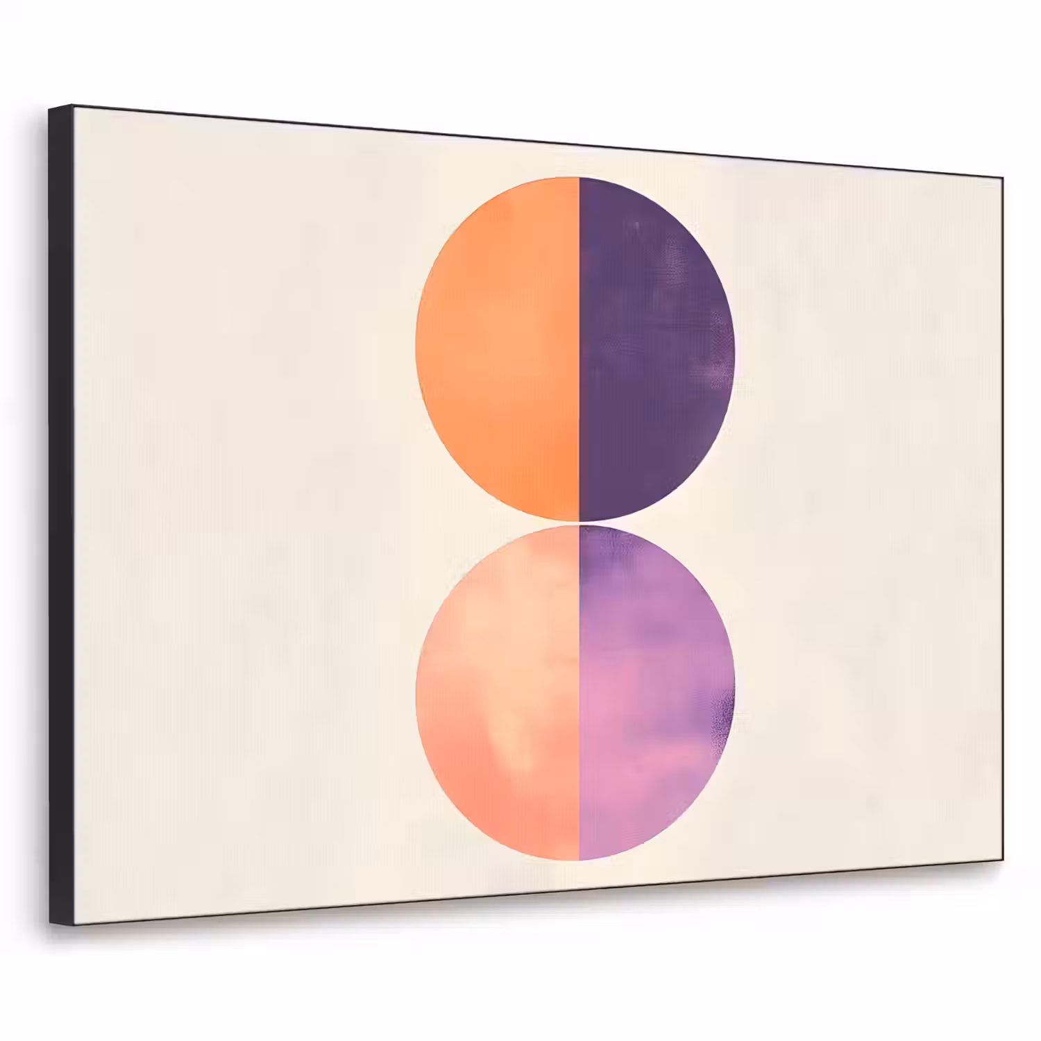 Abstract - Cirkels - Paars Textielframe - compleet frame klein -3d