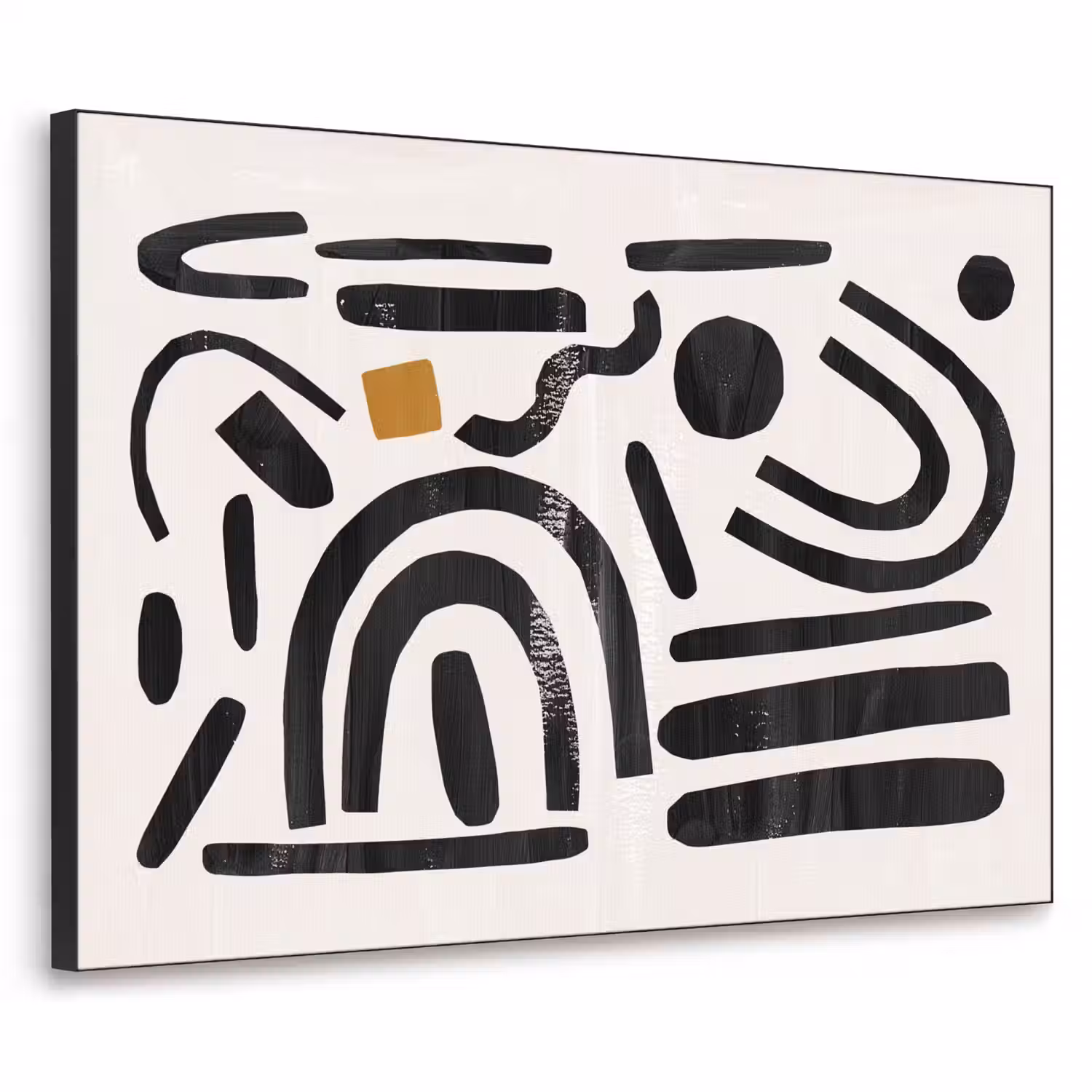 Abstract - Kunst - Vormen - Zwart Textielframe - compleet frame klein -3d