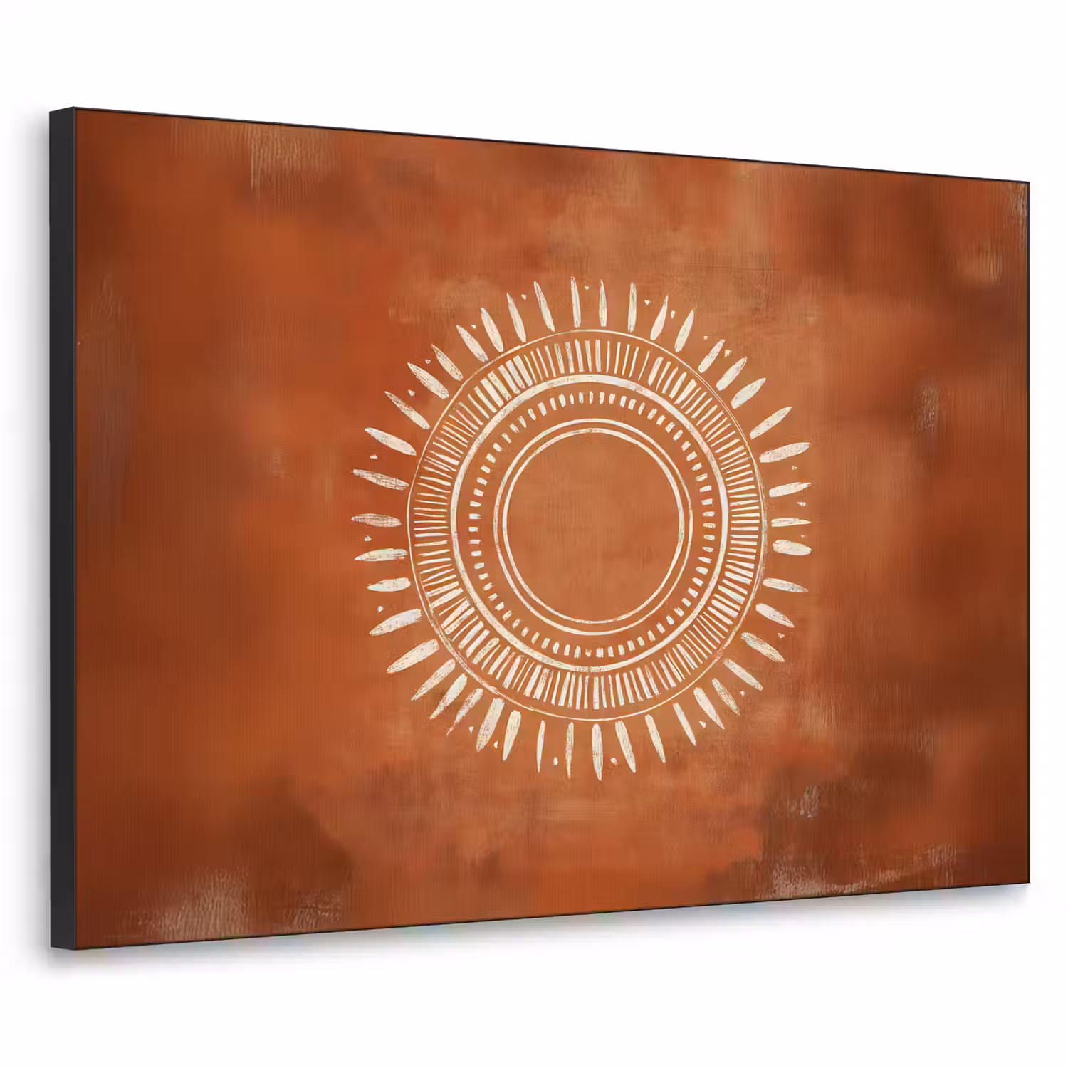 Abstract - Lijnen - Zonnestralen - Roodbruin Textielframe - compleet frame klein -3d