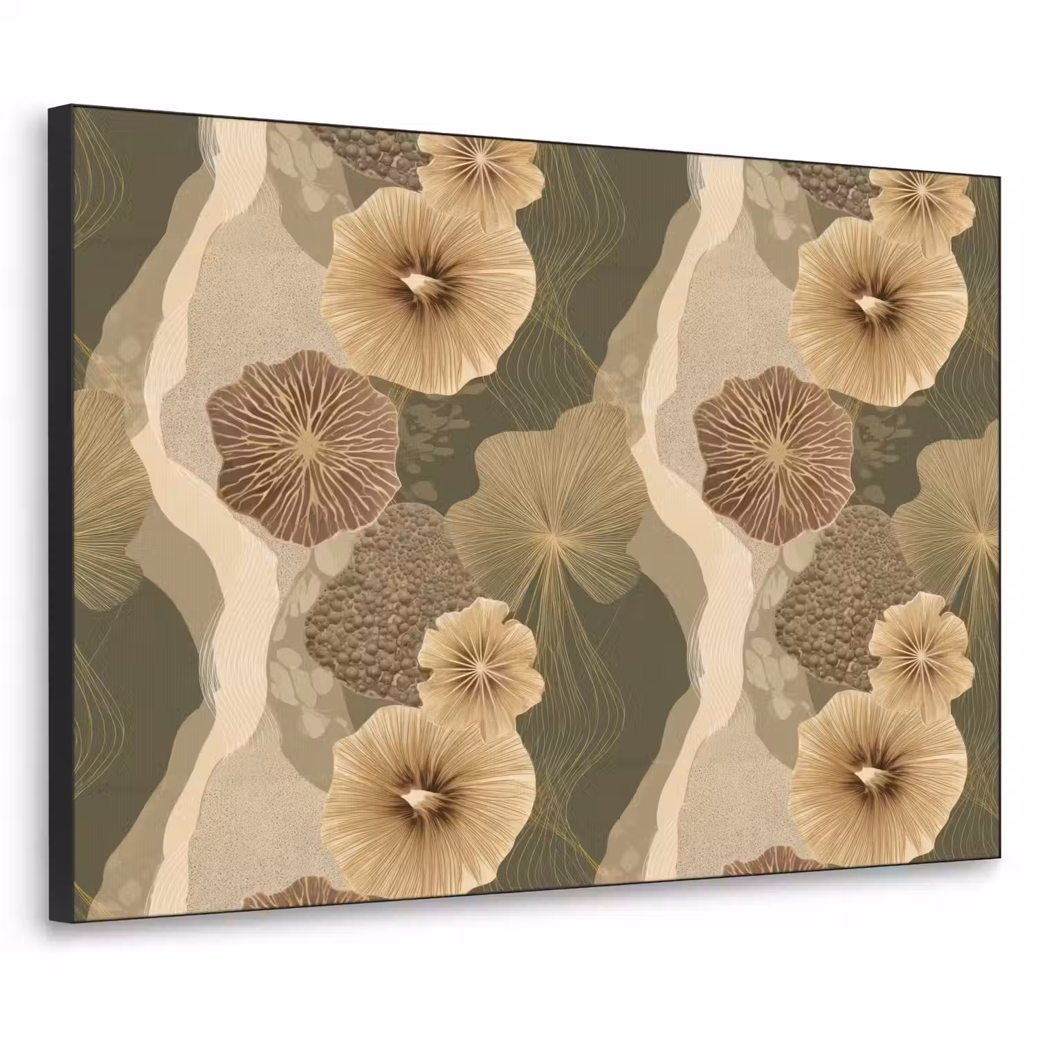 Abstract - Modern - Groen Textielframe zwart klein 947 -3d