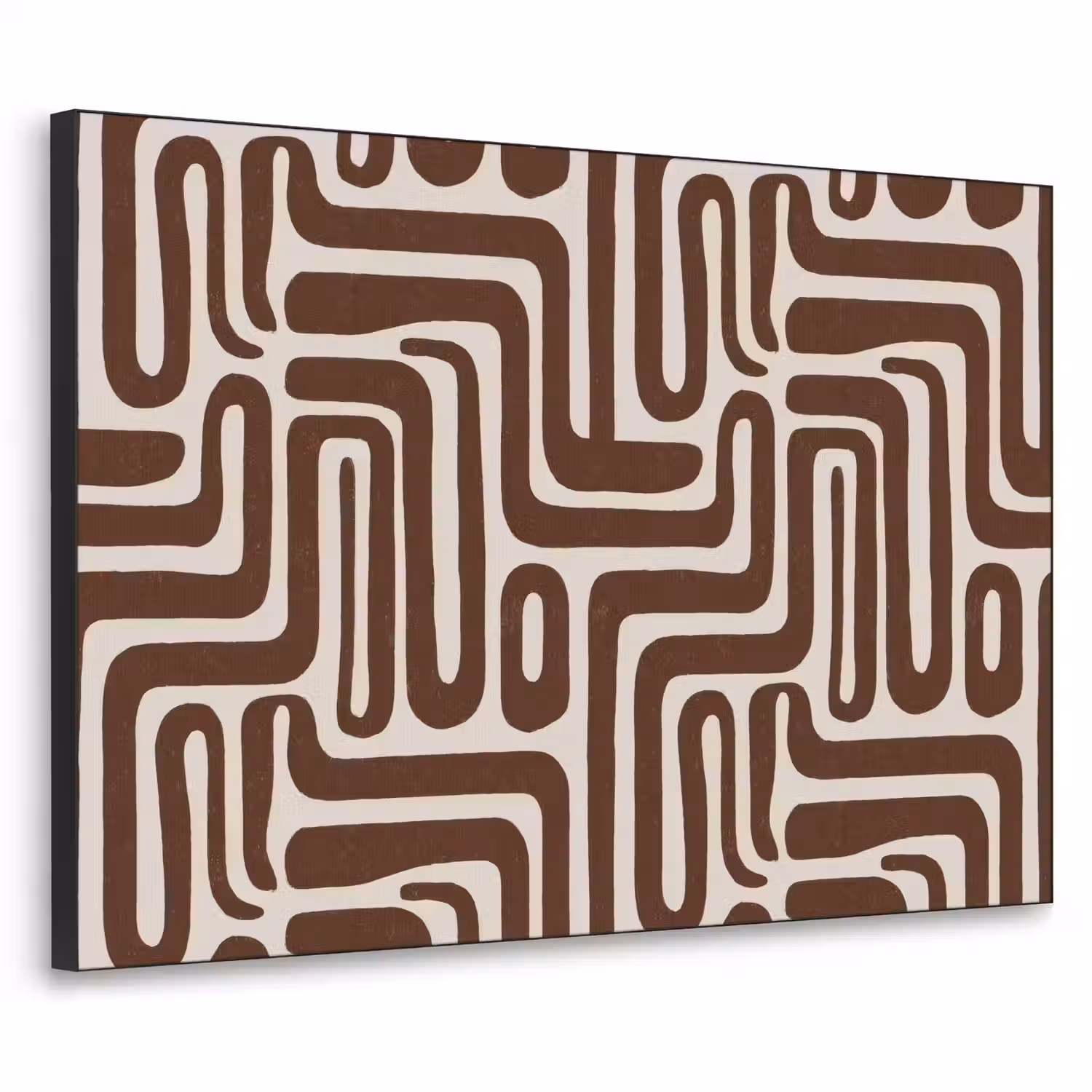 Abstract - Patroon - Bruin Textielframe zwart klein 947 -3d