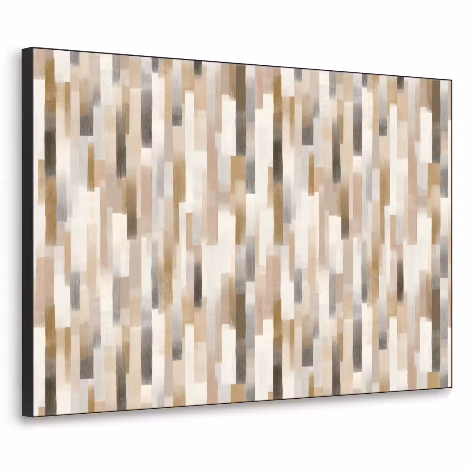 Abstract - Patroon - Kwaststreken Textielframe zwart klein 947 -3d