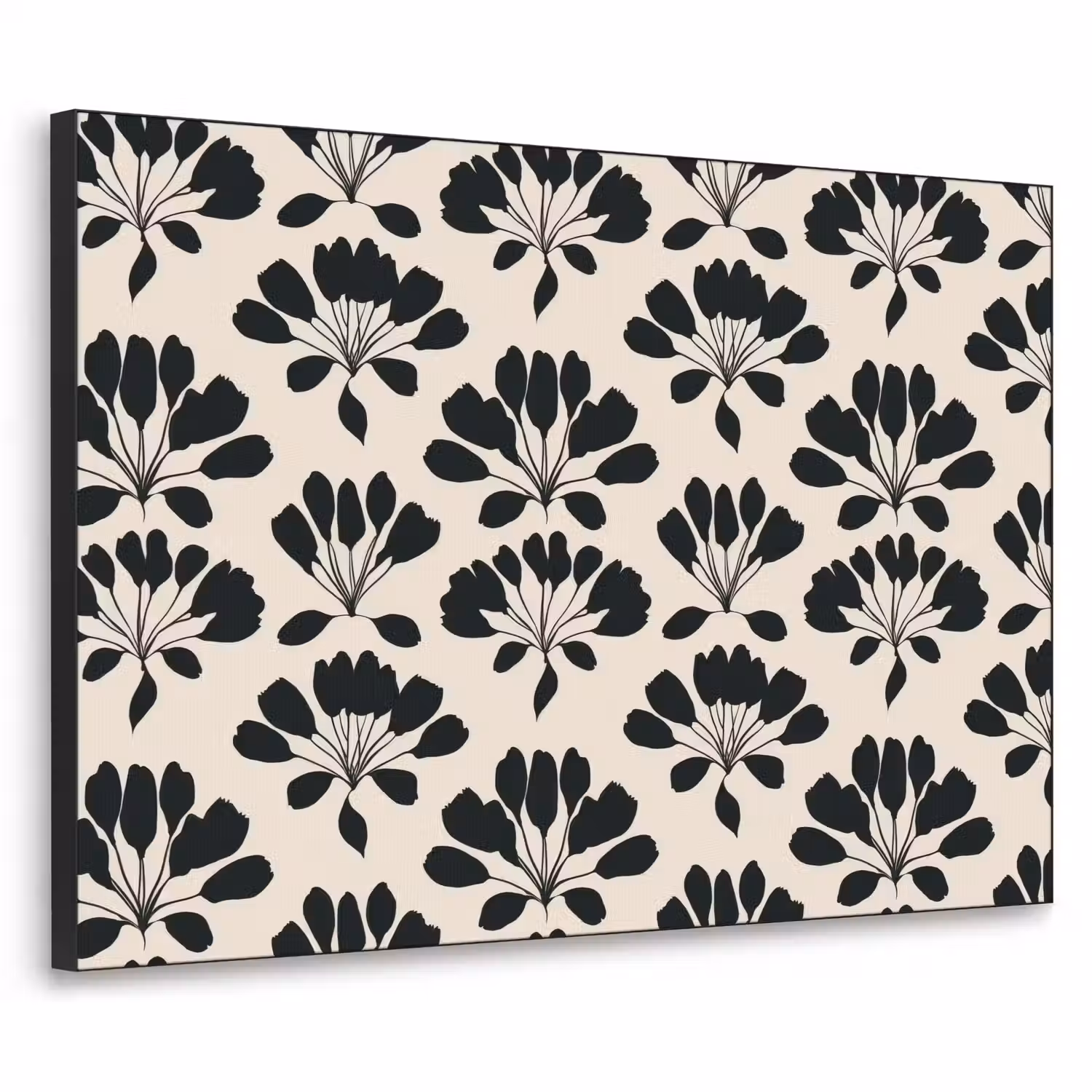 Abstract - Patroon - Zwart Textielframe zwart klein 947 -3d