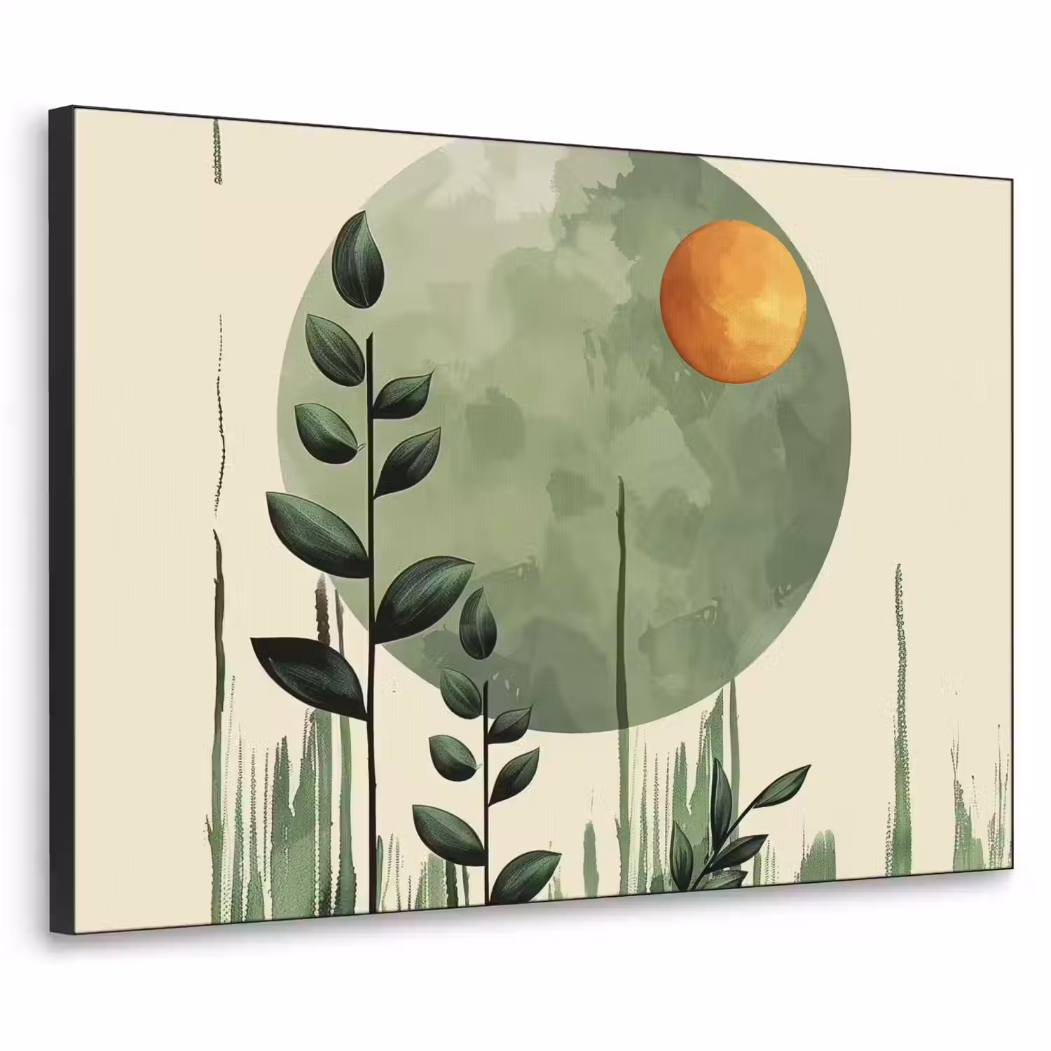 Abstract - Natuur - Kunst - Zon - Modern Textielframe - compleet frame klein -3d