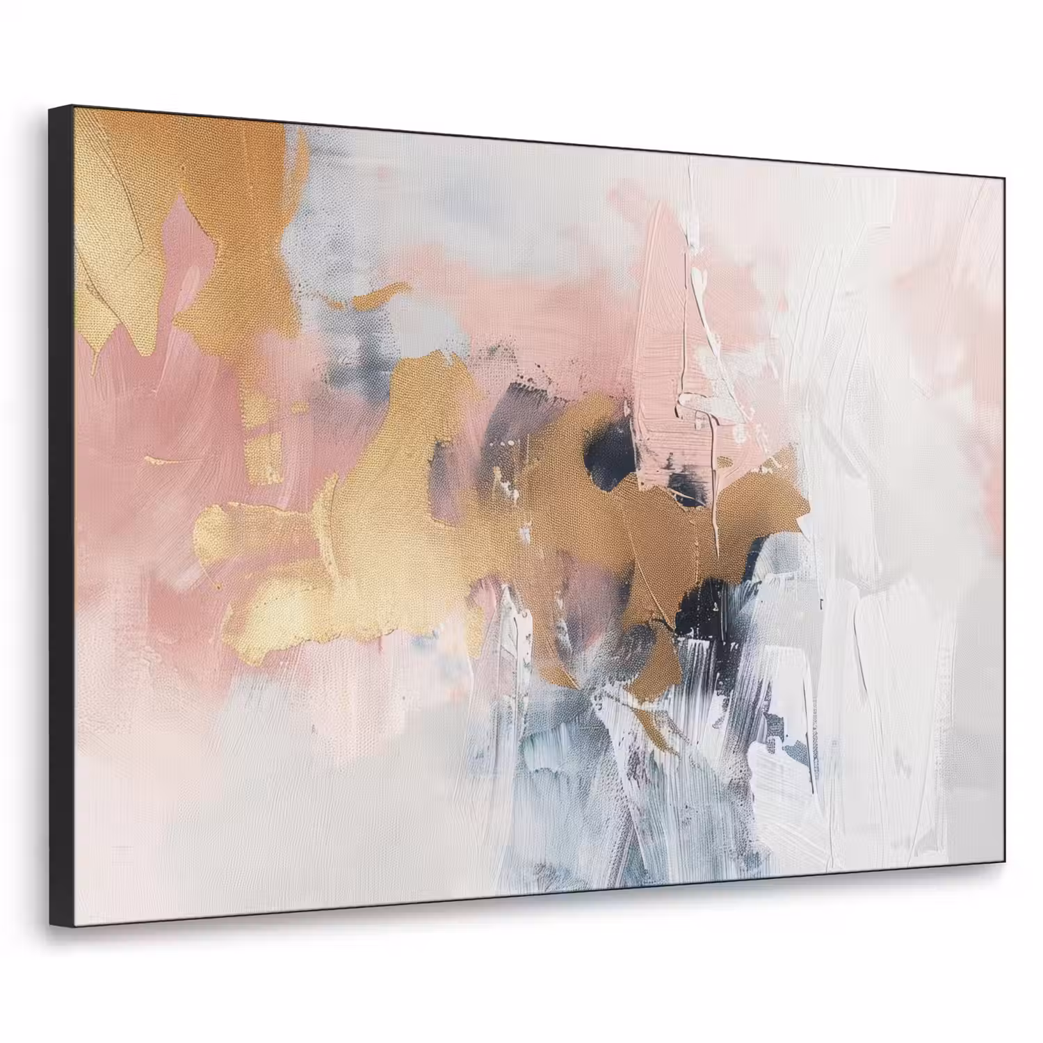 Abstract - Pastel kleuren - Goud - Modern - Aesthetic Textielframe - compleet frame klein -3d