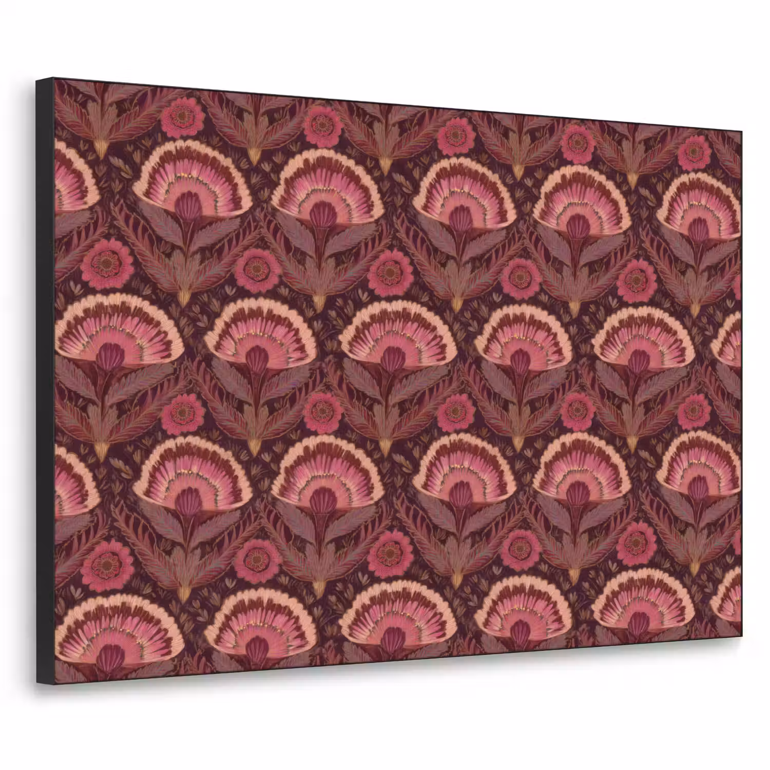 Antiek - Bloemen - Kleurrijk Textielframe zwart klein 947 -3d