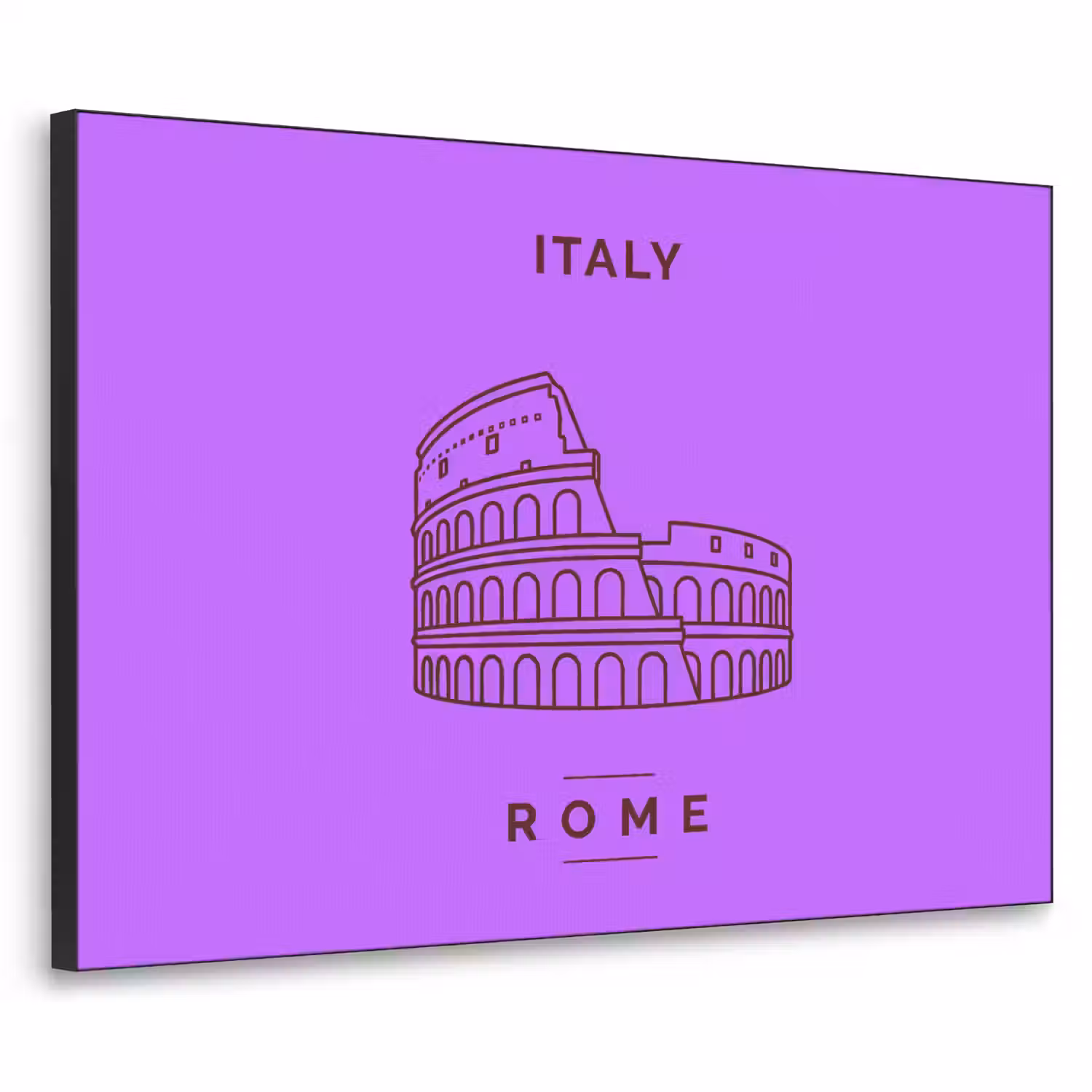 Architectuur - Colosseum - Rome - Minimalistisch - Paars Textielframe zwart klein -3d