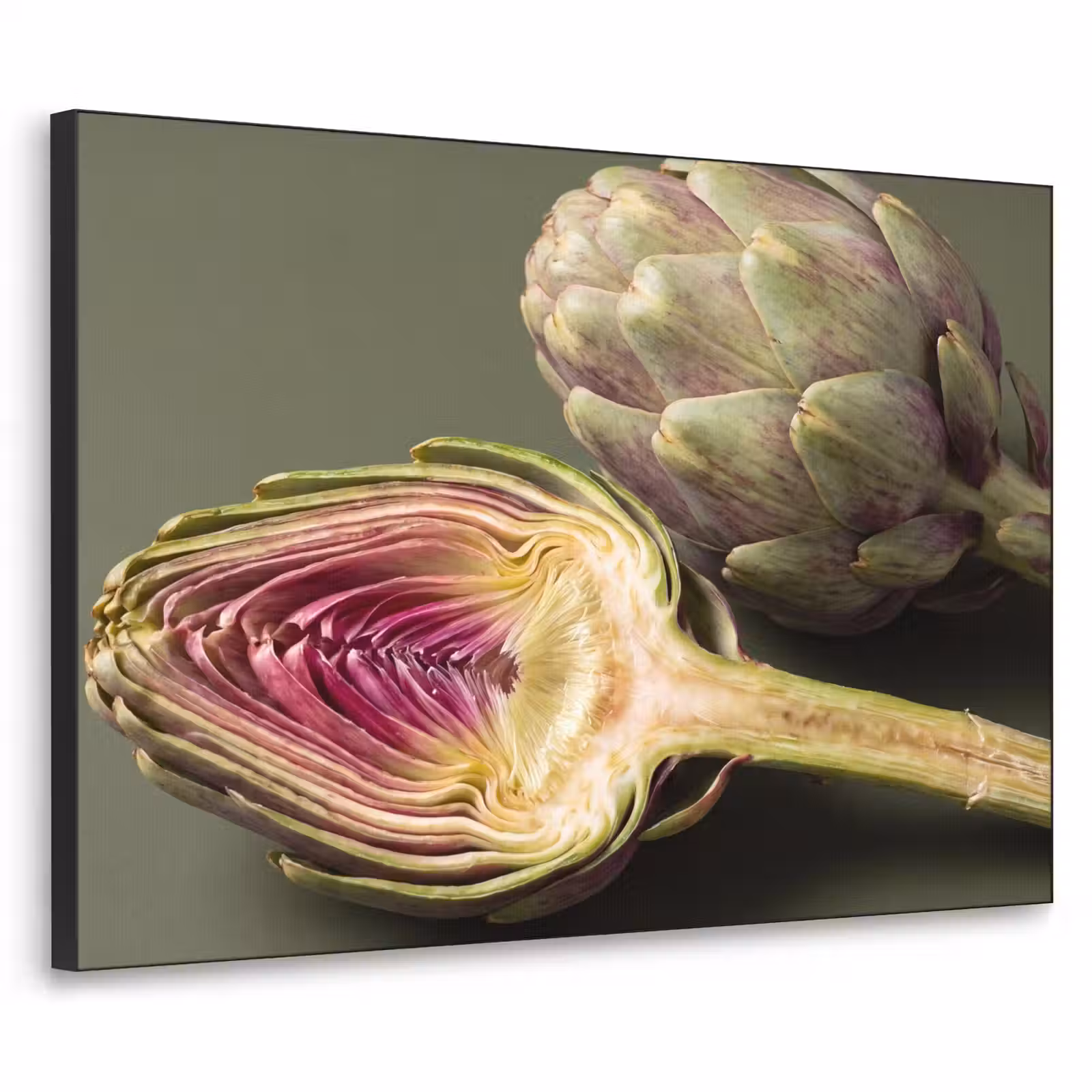 Art Frame - Artischocke – Violett – Lebensmittel - Artisjok - Paars - Voedsel Textielframe zwart klein